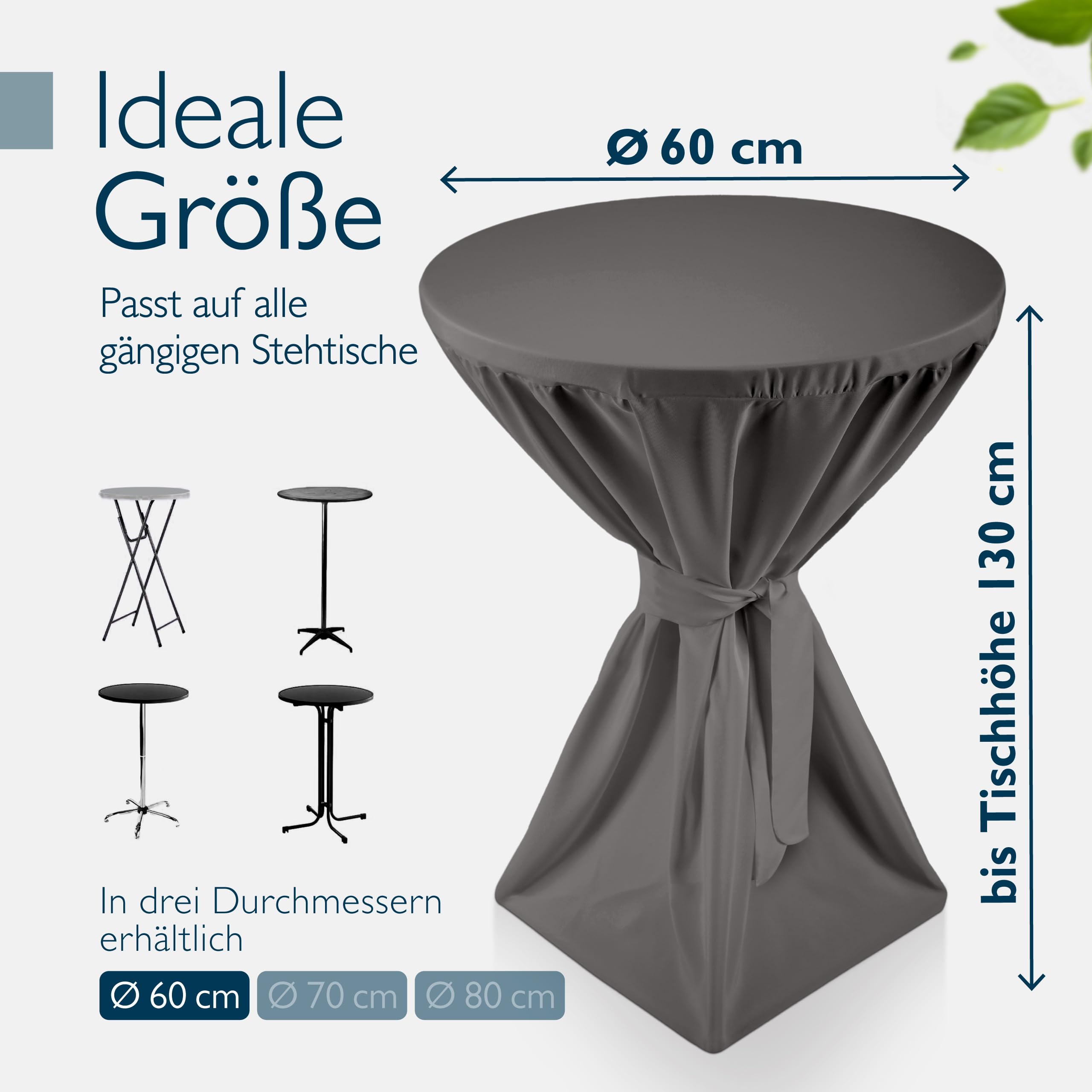 Stehtisch Set Klappbar 60cm Mit Husse - Outdoor Bistrotisch Rund, Wetterfest