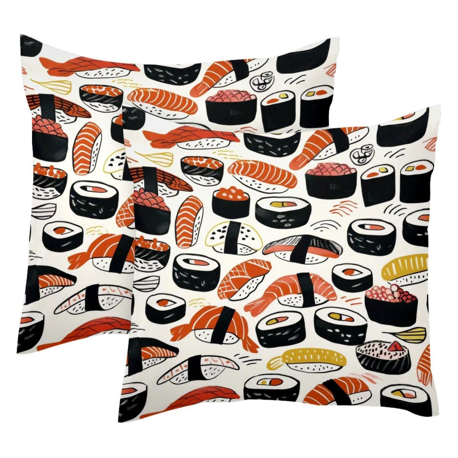 Coussin sushi en velours décoratif pour salon moderne et cocooning