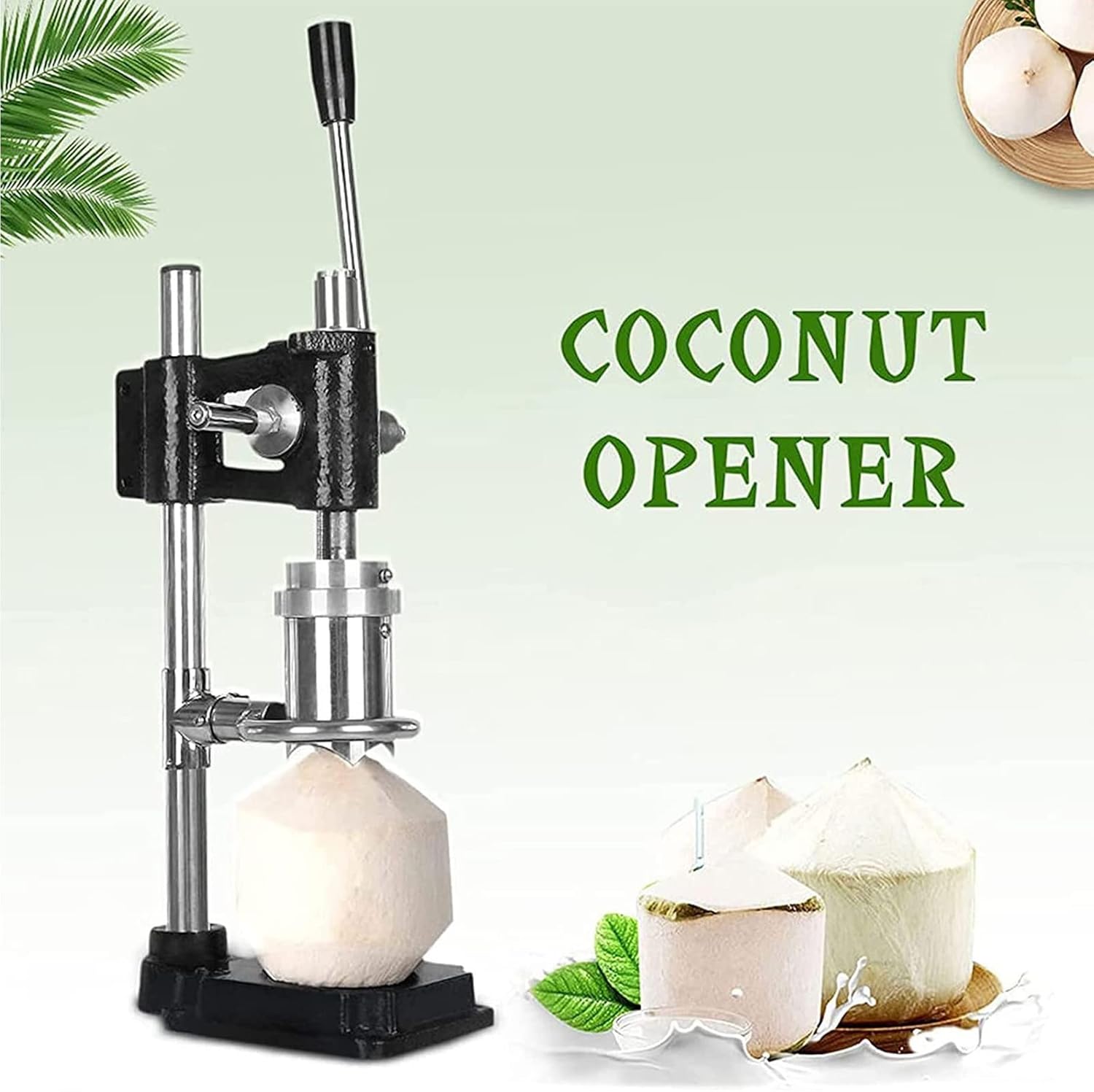 Coconut Opener Tool, Manual Coconut Hole Opening Machine, Adjustable Punch Tool for Fruit Shops and Home Use