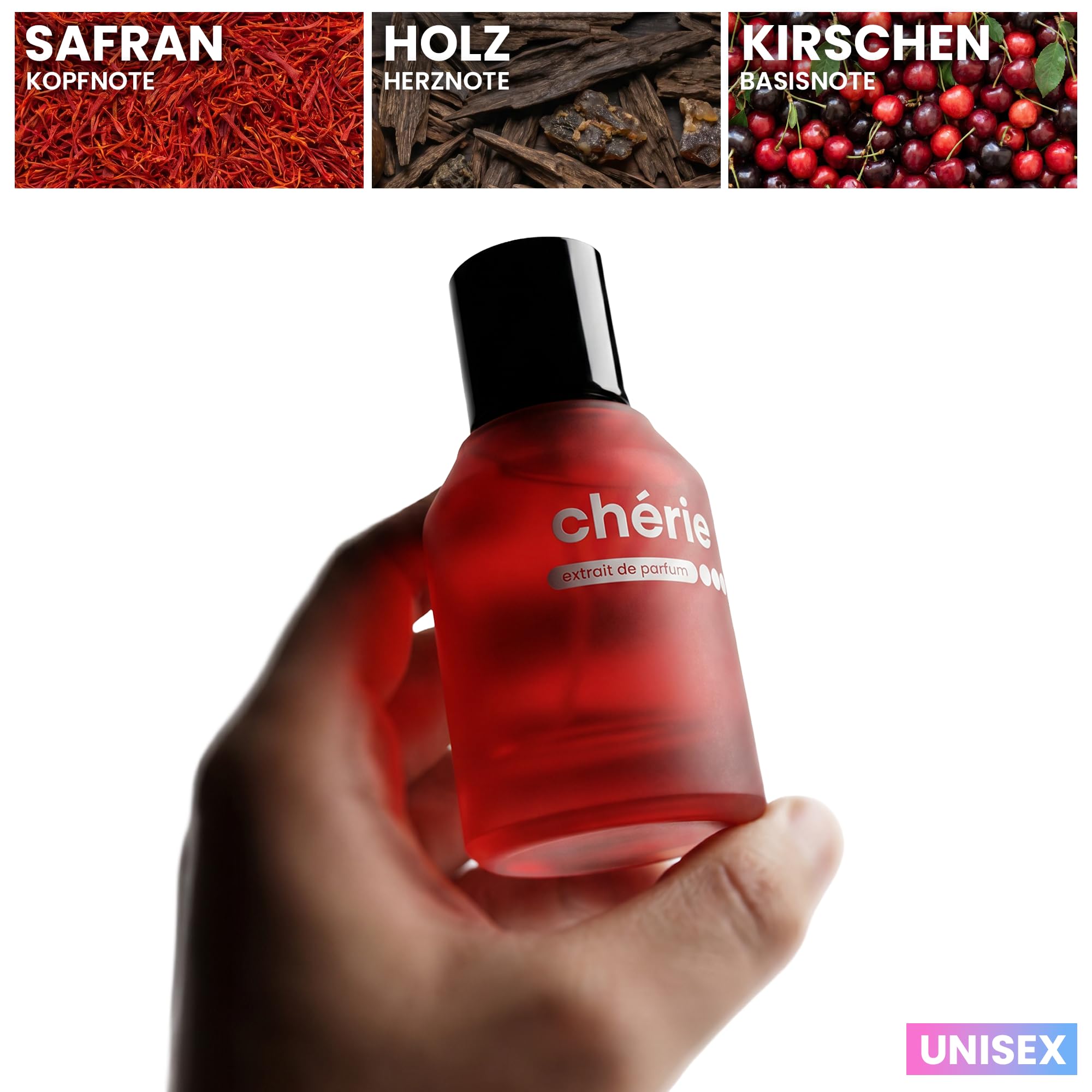 Set - Extrait de Parfum Unisex 3x 50 ml – (35% Duftöl) mit Pheromonen - bis zu 12h lang anhaltender Duft - Made in Germany - Endora - Cherie - Aqaba