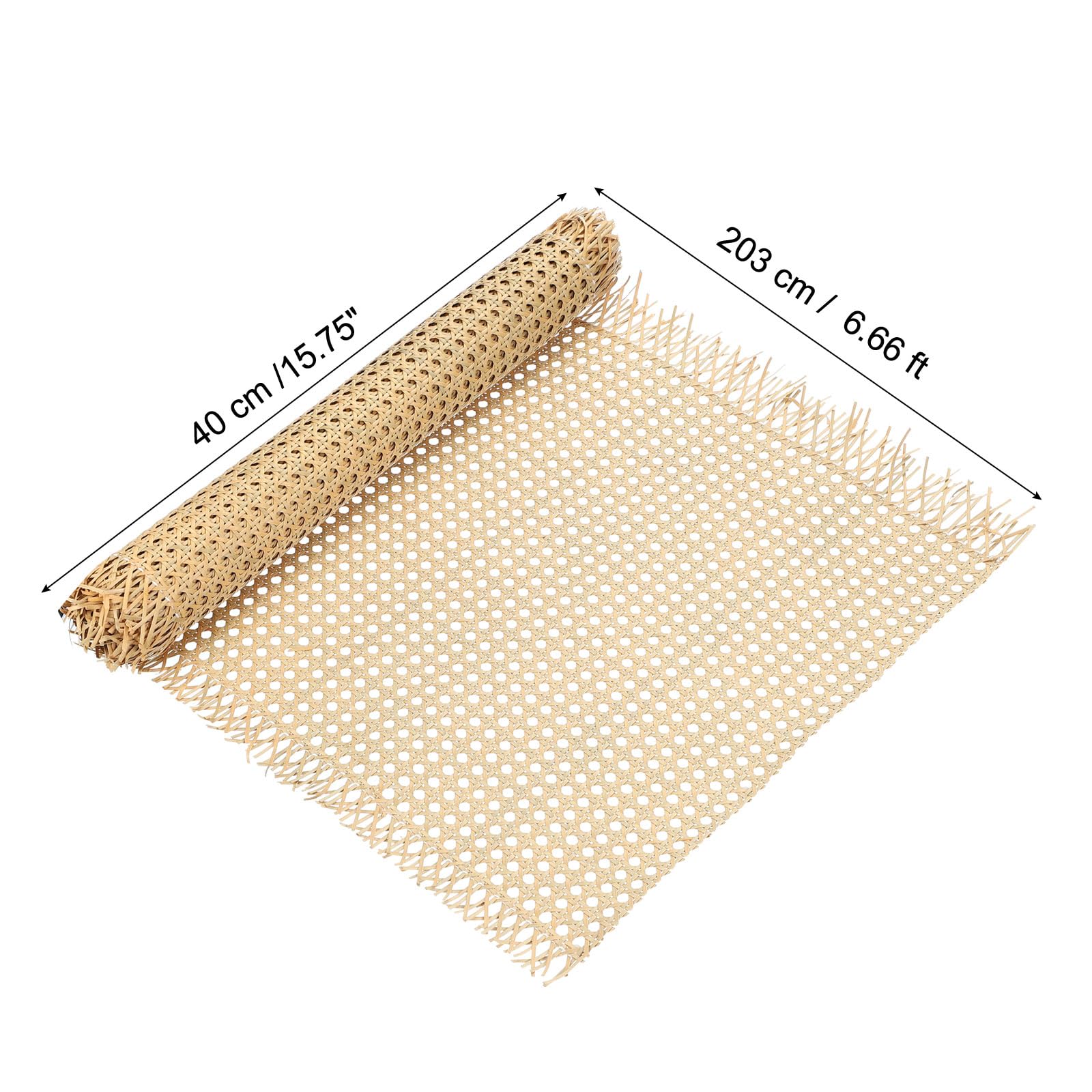 PATIKIL Plastic Rattan Webbing Roll 16 in x 6.6ft Woven Synthetic Poly Open Mesh Rattan Sheet Faux Cane Weave for DIY Caning Projects Furniture Cabinet Chair Ceiling Door - Image 2