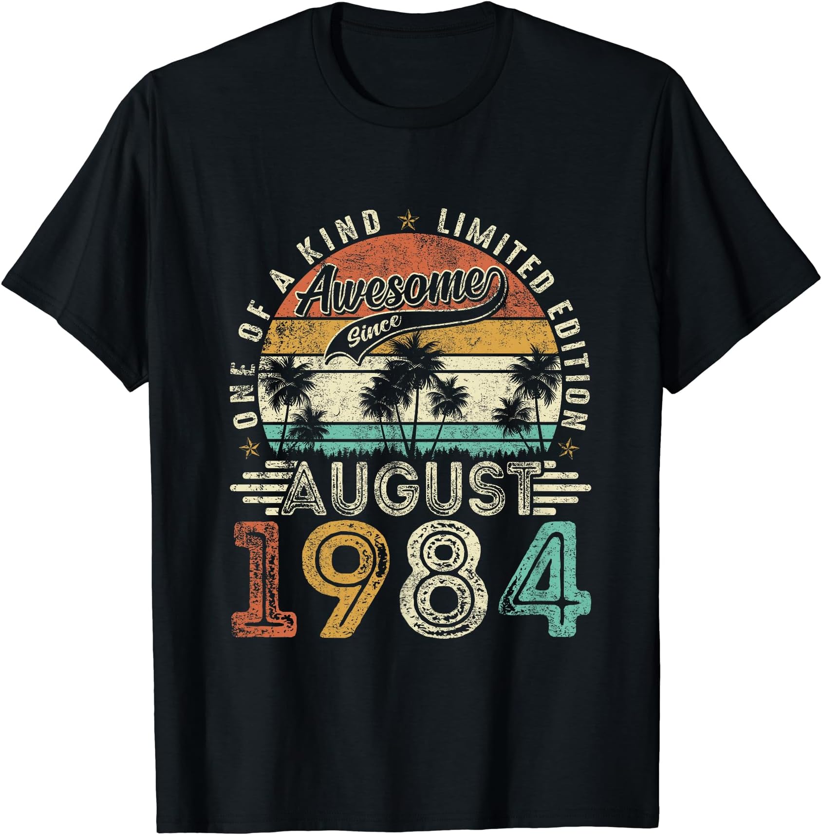 Vintage August 1984 40th Birthday for Men WomenVintage August 1984 Retro 40 Years Old 40th Birthday Men Dad T-Shirt