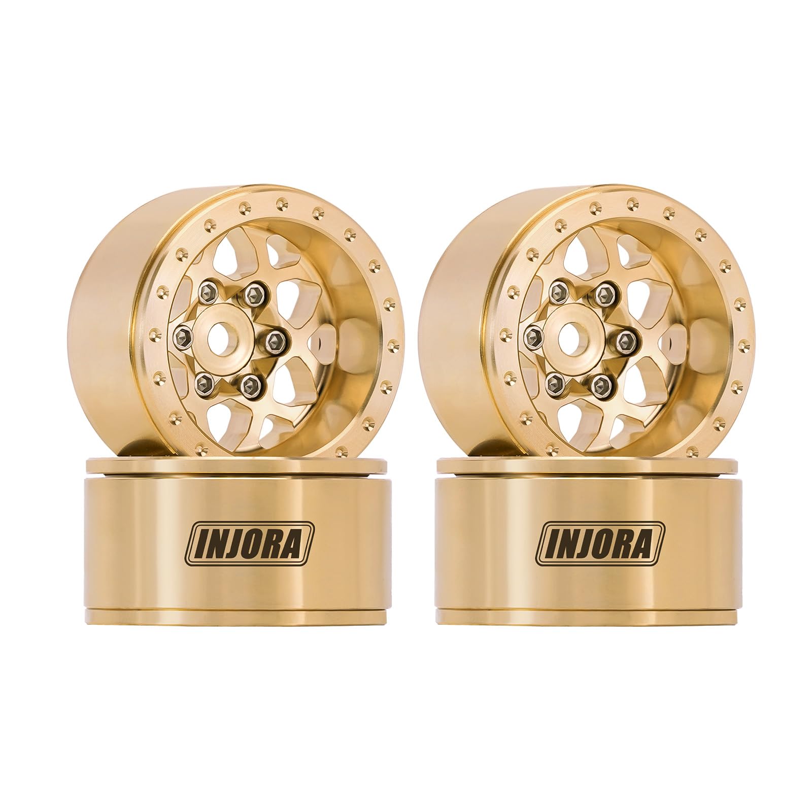 INJORA 1.0 Brass Beadlock Wheel -4.7mm Offset Rim for TRX4M Ascent18 SCX24 FCX24 1/24 1/18 RC Upgrade
