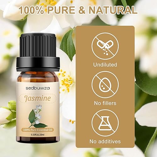 Miniatura 2 de Sedbuwza Aceite esencial de jazmín, aceite de jazmín 100% puro y natural para difusor de masaje, humidificador, vela, jabón, aromaterapia, 3.38 onzas