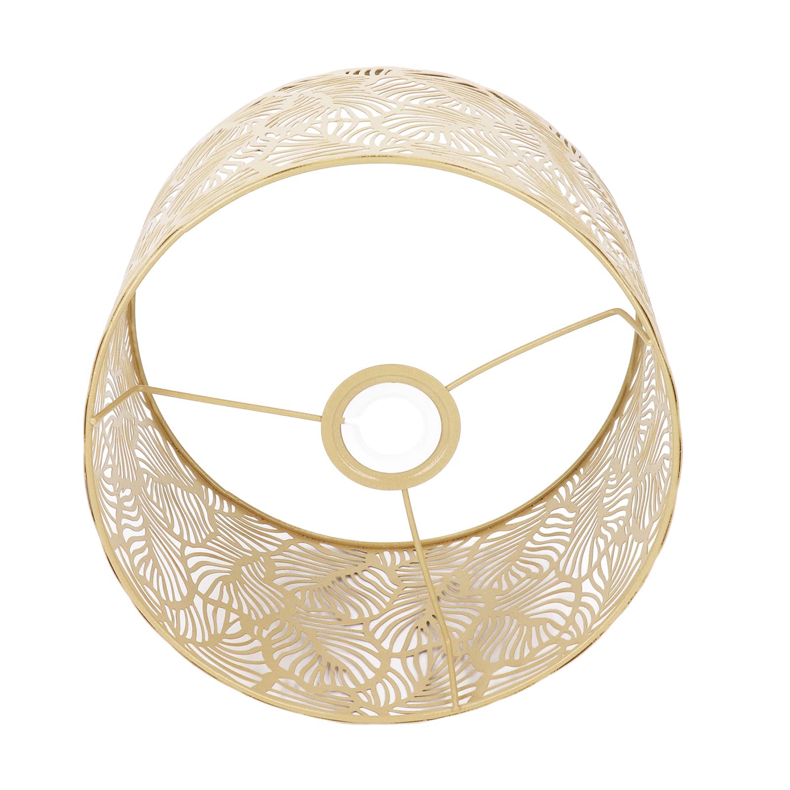 Pantalla de Metal para Lámpara de Pie y Mesa, Base E14 E27, Diseño Hojas Grandes Elegante, Hierro Dorado, Decoración Hogar Estilo Simple Ideal Sala Dormitorio