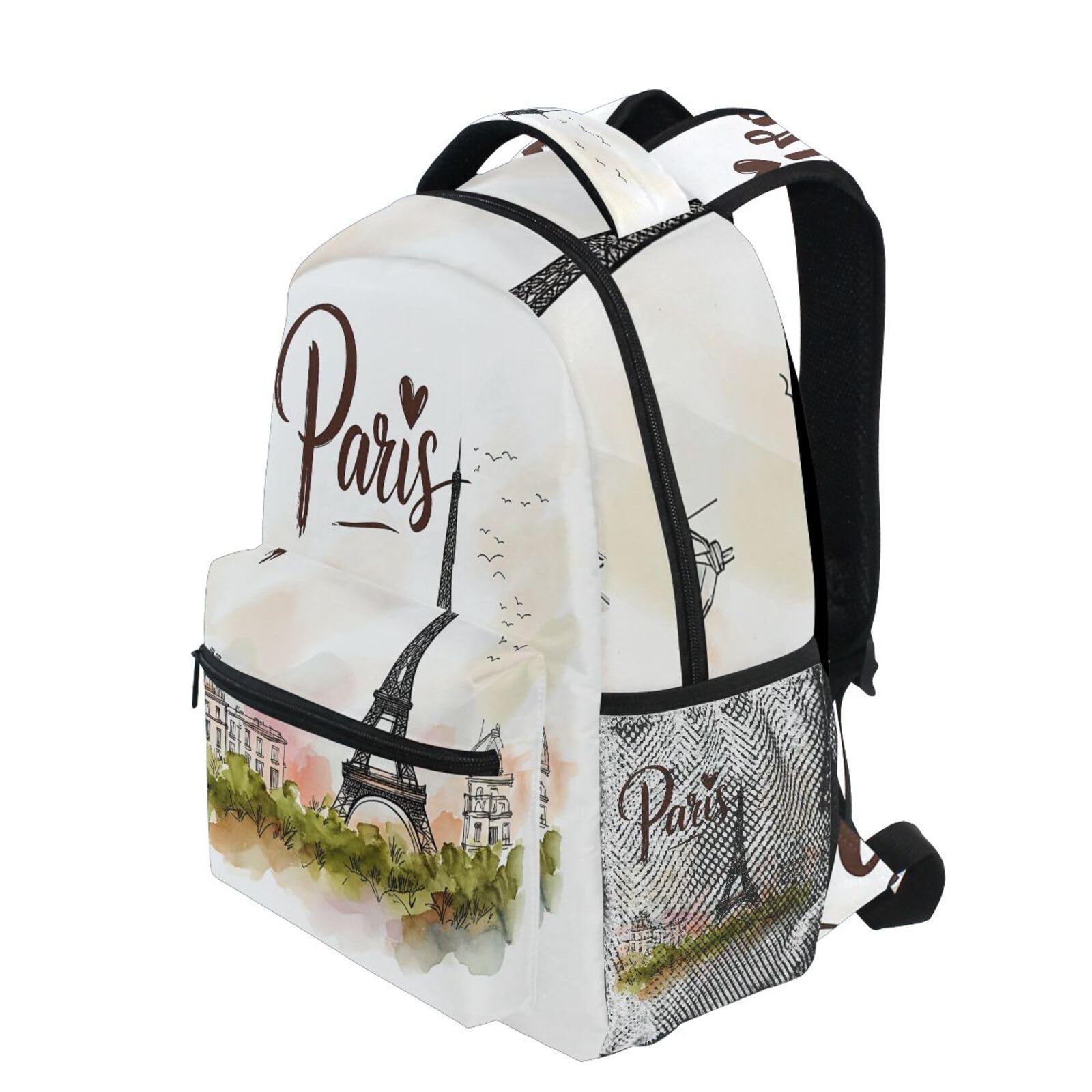 TropicalLife Parijs stad landschap vrouwen laptop draagtas Parijs stad landschap dames rits laptop grote canvas handtas schouder messenger tas voor kantoor reizen winkelen, Kleur, 15 L