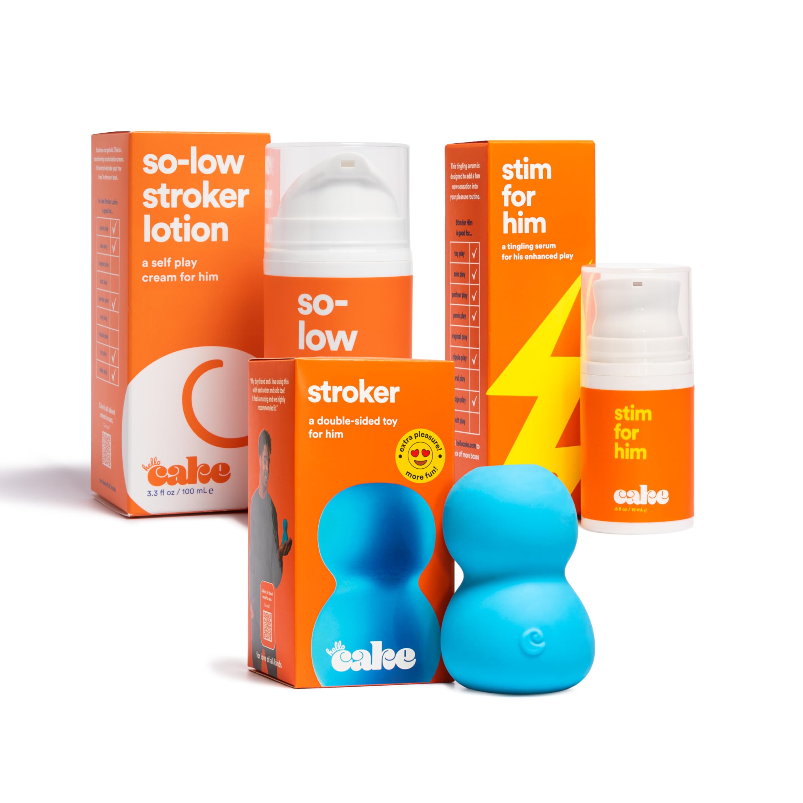 Amazon.com: Hello Cake Men's Self Play Pack- So-Low Lotion Below The Belt  Moisturizing Cream, Stim for Him Stimulating Serum, and Stroker Masturbating  Sex Toy for Men Solo Play Bundle : Health &