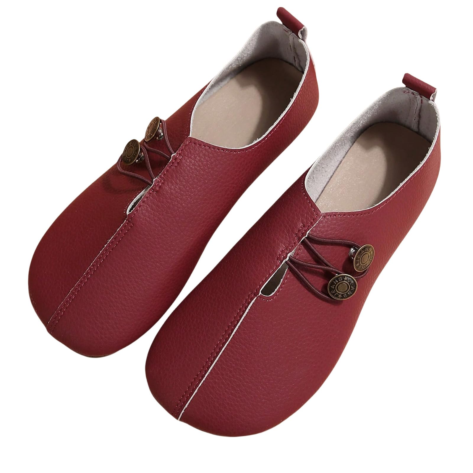 Womens Loafers Flats Shoes Vintage Round Toe Flat Sandals Lightweight Softsole Leather Orthopedic Loafers Casual Slip On Breathable Comfort Wear Summer Lightweight Elegance Shoes Easy Wear