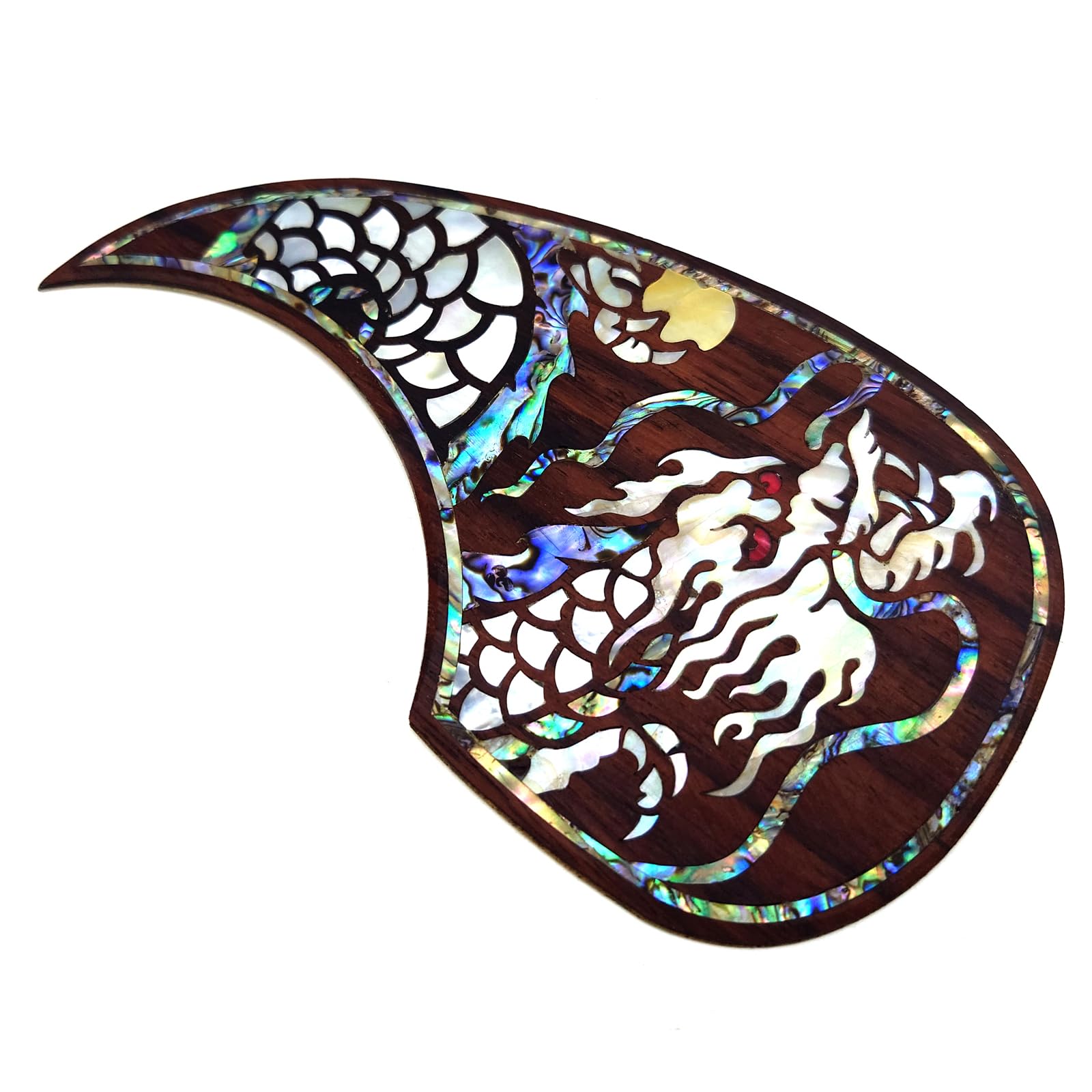 Guitar Pick Guard, Battipenna in abalone in palissandro autoadesivo for Chitarre acustiche folk D-45 Taylor(22)