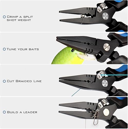 Vista 24 de KastKing Intimidator Fishing Pliers, Corrosion Resistant Polymer Coated Fishing Tools, Tungsten Carbide Cutters, Saltwater Resistant Fishing Gear D
