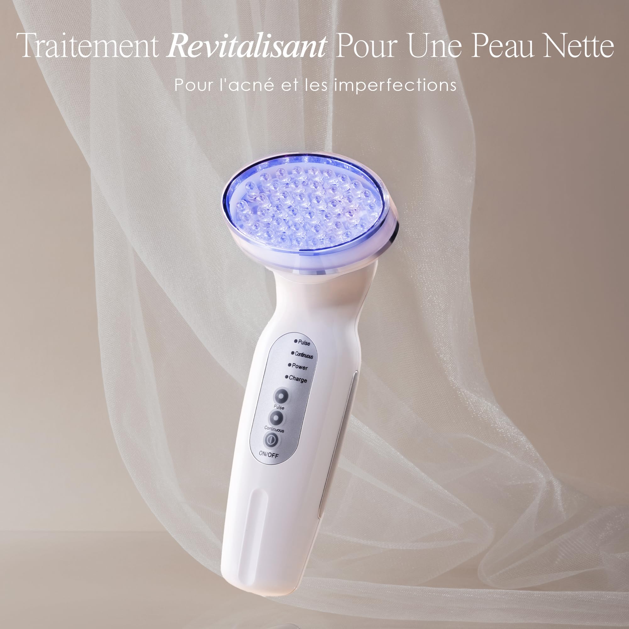 Blue LED+ Acne Light Therapy de Project E Beauty | Anti-acné | Réduit les Taches | Calme l'Inflammation et la Peau Sensible | Enleve les Imperfections | Pour les Eruptions Cutanées et la Peau Grasse