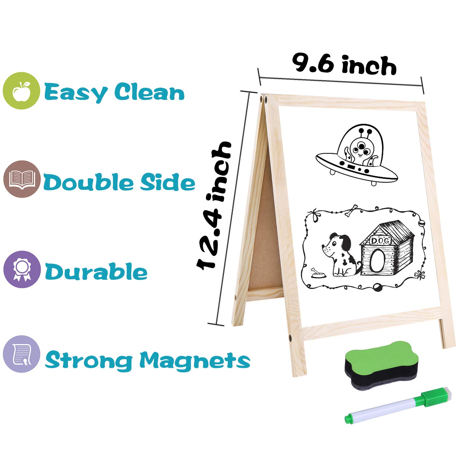 GINMIC Letters and Numbers with Easel for Kids/Toddlers