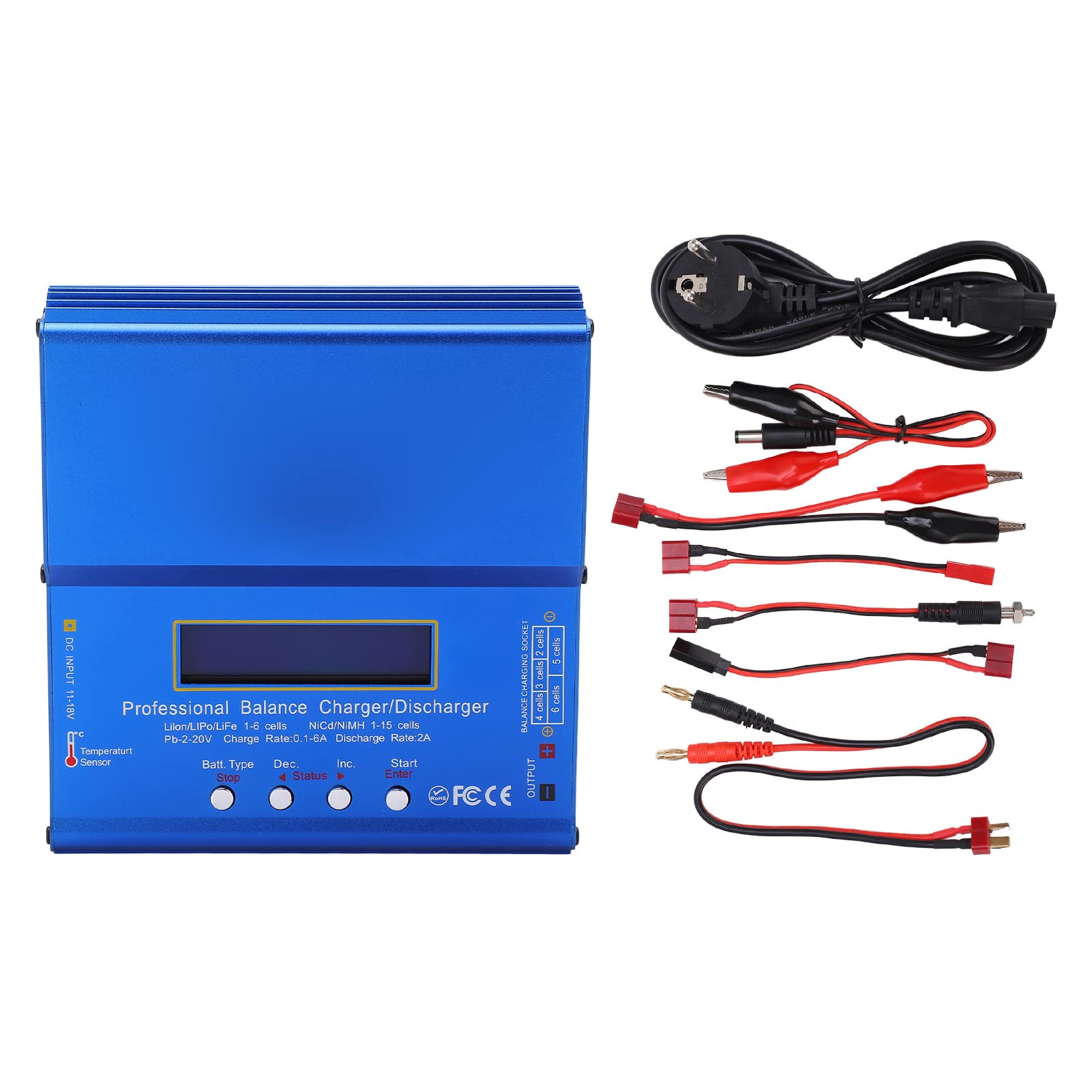 Cargador de Equilibrio IMAX B6AC Lipo, Cargador de Alto Rendimiento de 80W para Aviones Teledirigidos, Drones y Coches, Aleación de Aluminio