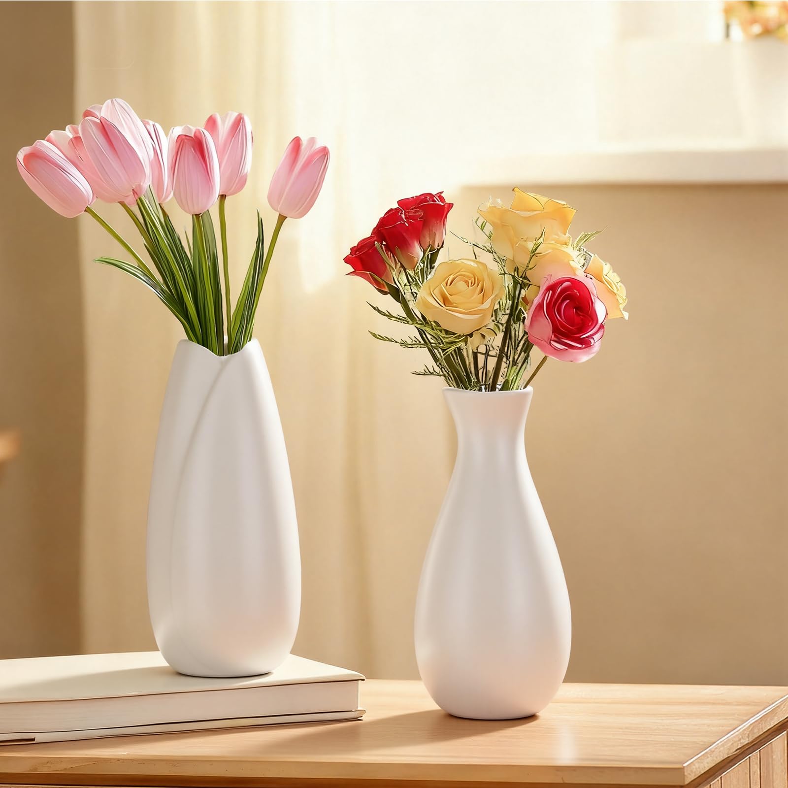 Set di 16 vasi in ceramica bianca, moderni vasi da fiori bohémien, per decorazioni domestiche, piccoli vasi per pittura fai da te, centrotavola per feste, matrimoni, erba della pampa