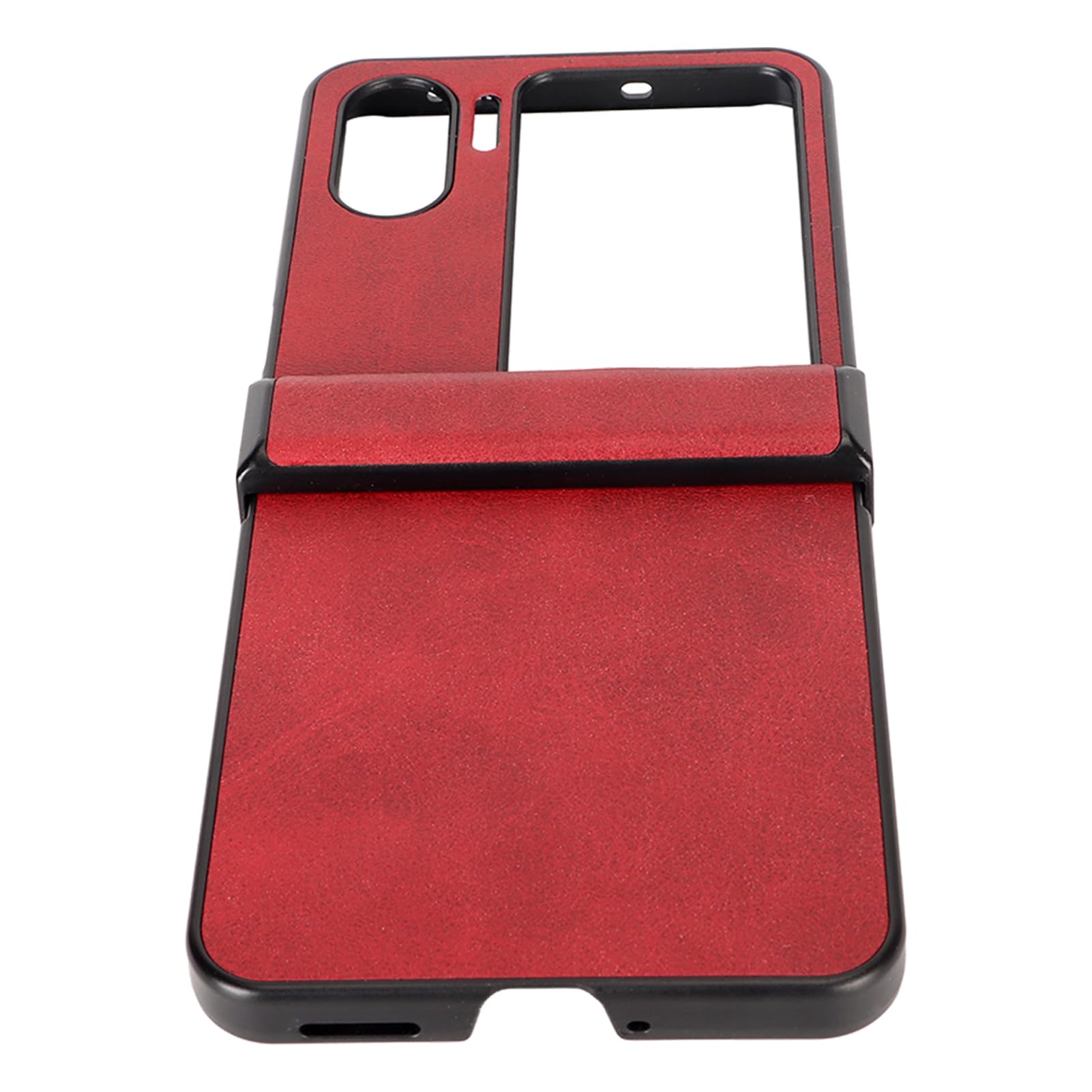 Cocoarm Fodera in Similpelle a Conchiglia per Oppo Find N2 Flip (rosso)