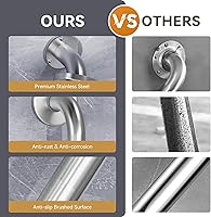 Vista 4 de AmazerBath Barras de apoyo para ducha para bañeras y duchas, barras de agarre para discapacitados para ducha antideslizantes, barras de apoyo