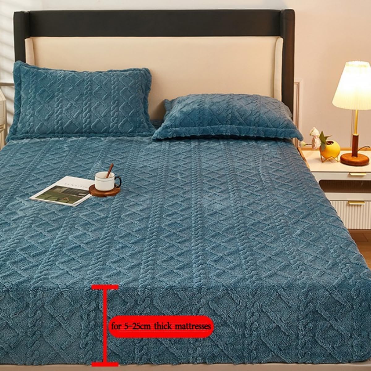 Mattress Protector Elastic Quilted Mattress Cover - Breathable & Comfortable Fitted Sheet with Deep Pocket, Thickened Dust-Proof & Anti-Slip Mattress Topper-Yellow||180x200cm(only Mattress Cover)