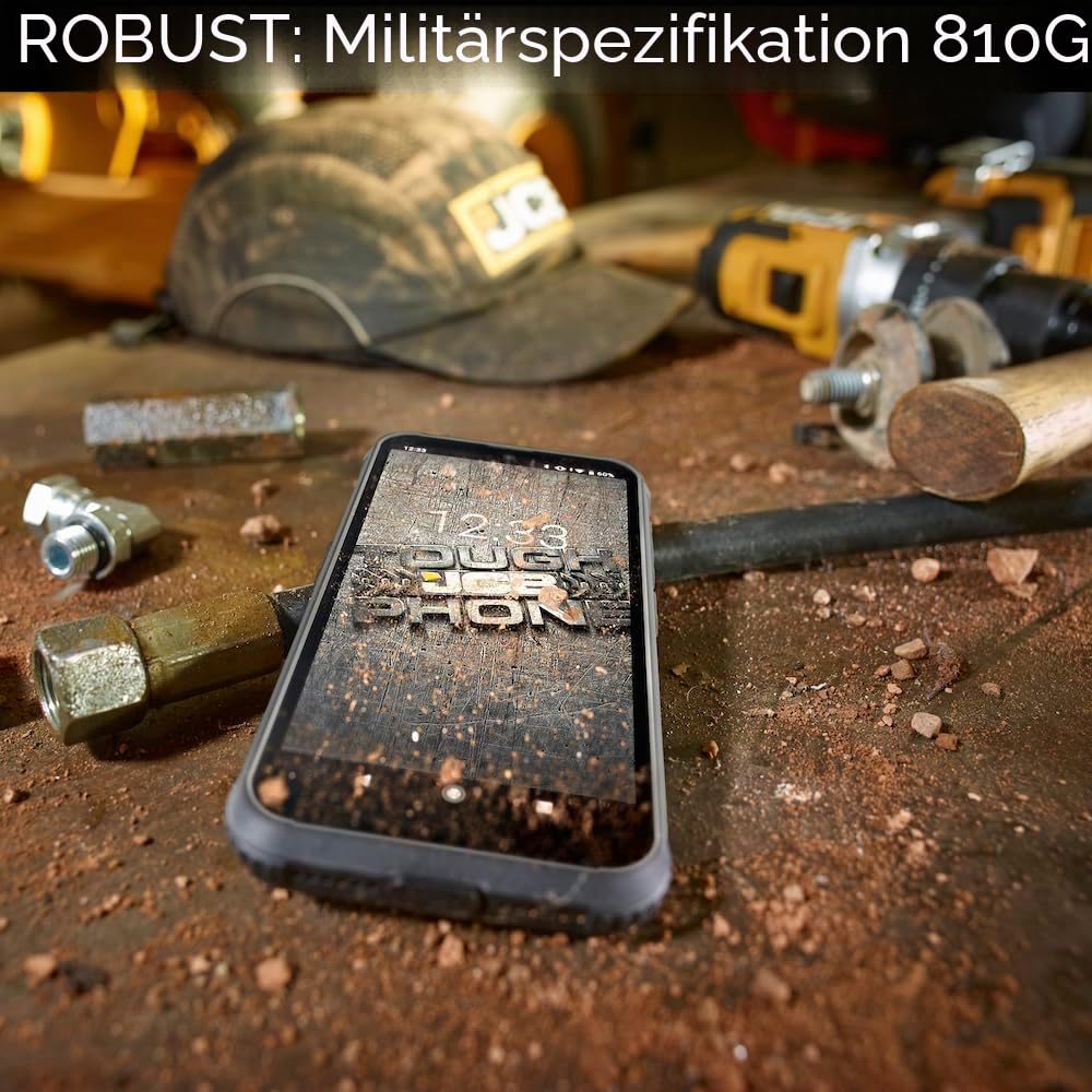 JCB Toughphone TP231 Rugged Smartphone ohne Vertrag – 5,7 Zoll Outdoor Handy, Android 13, Dual SIM, 20MP Kamera, 4050mAh Akku, IP68, NFC, 128GB Speicher, 6GB RAM, Baustellenhandy