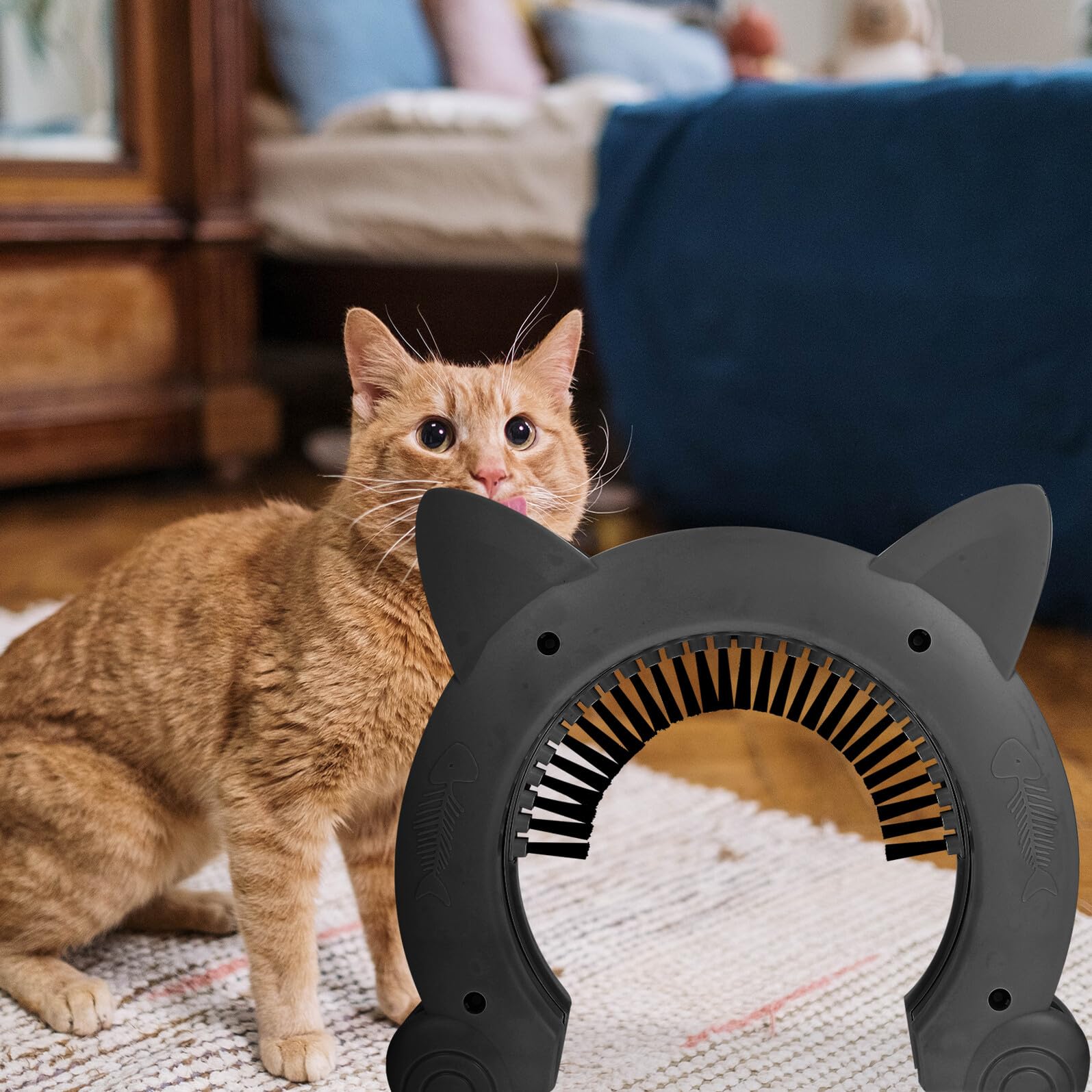 Katzenklappe aus Kunststoff mit Bürstendesign für Katze und Hund