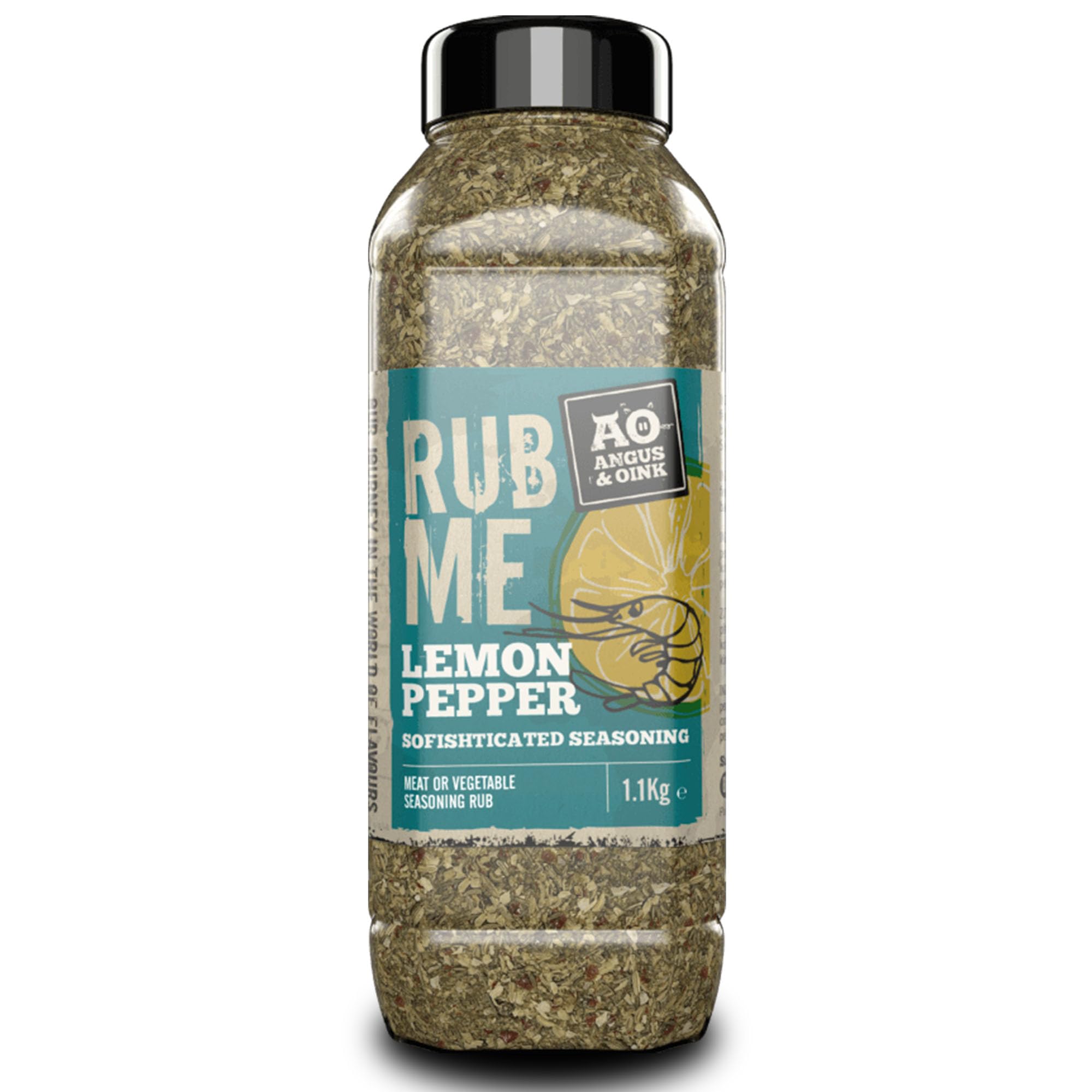 Angus & Oink | Lemon Pepper Seasoning | Sofishticated Citrus Flavour | Ideal for Seafood, Chicken & Pork | Fresh, Zesty & Herb-Infused | 1.1kg