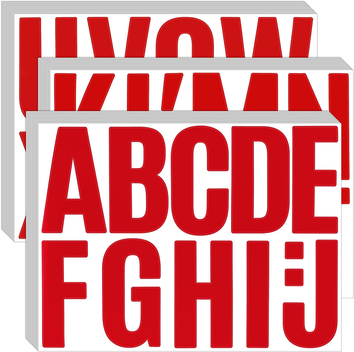 Amazon.com: Bemeol Red 4 Inch Letter Stickers, 30 Sheets, PVC Material ...
