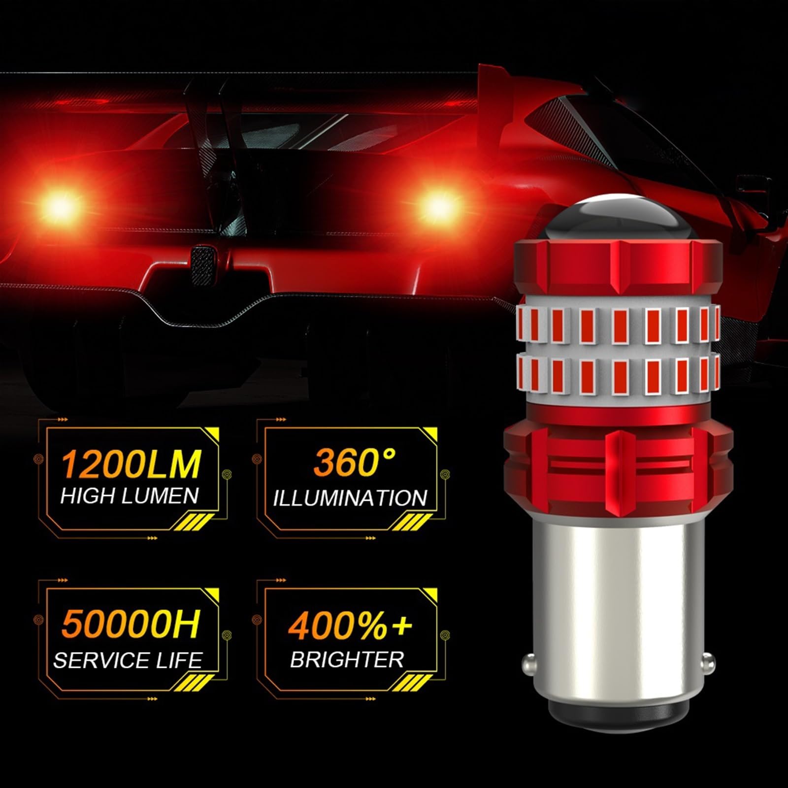 Lot De 2 Ampoules LED Rouges 1157 BAY15D P21/5 W Pour Feux De Freinage, 2057 2357 7528 Canbus Sans Erreur, Anti-hyper Flash, Remplacement Pour Feu Arrière, Feux De Circulation Diurnes 300 % Super