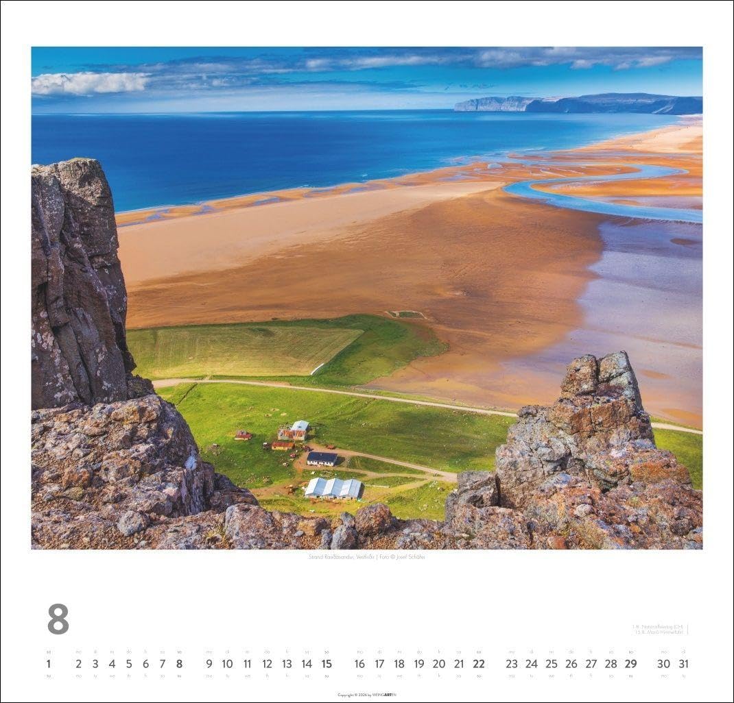 Island Kalender 2027 - Insel aus Feuer und Eis: Wandkalender XXL mit 12 atemberaubenden Fotos von Islands Gletschern, Vulkan-Landschaften und ... Schäfer. Kalender im Großformat 48 x 46 cm