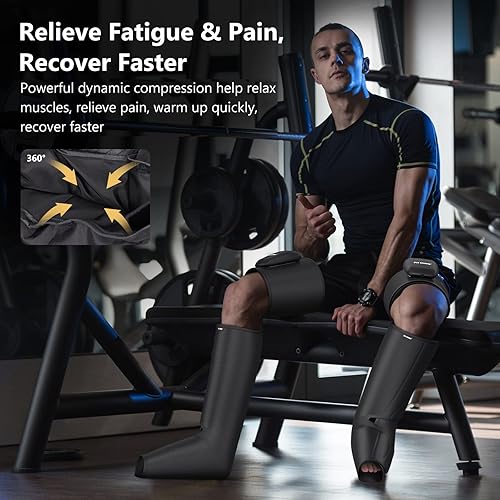 Miniatura 3 de FIT KING Botas de compresión inalámbricas para masaje de piernas completas, masajeador recargable de pies y pantorrillas para viajes, circulación