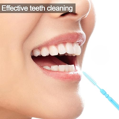 Miniatura 2 de Medsuo 100 piezas de plástico de doble cabeza dentales púas de hilo dental suave púas interdental cepillo dental palillos de hilo dental portátil