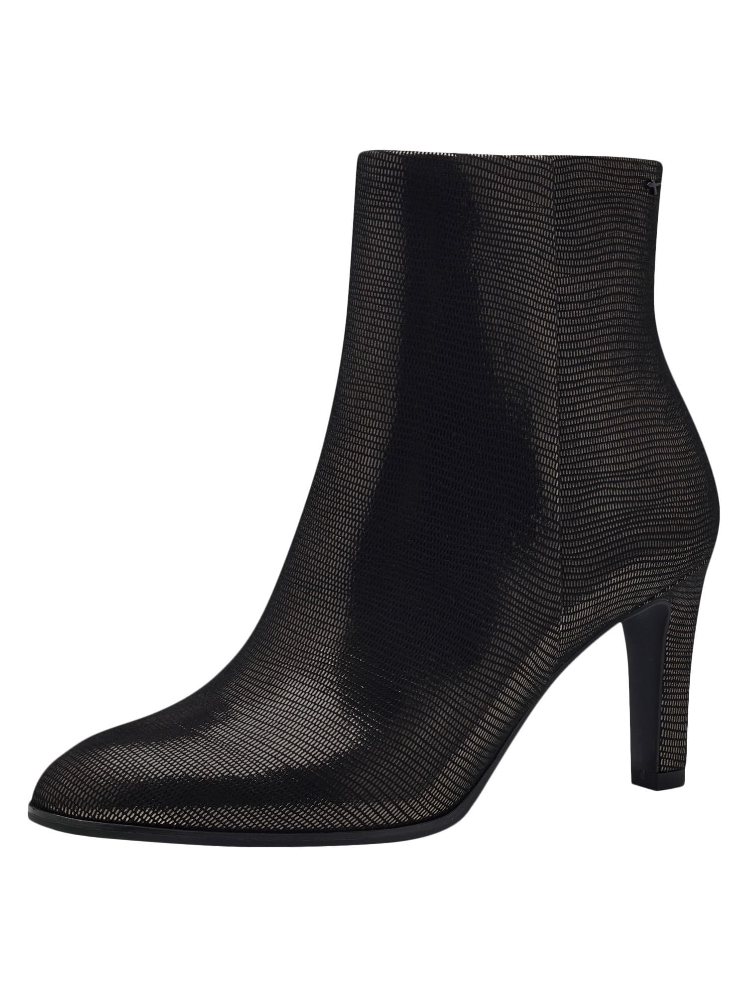 Tamaris Women's Heel Ankle Boots Textile Funnel Heel, Pewter Structure, 6.5 UK