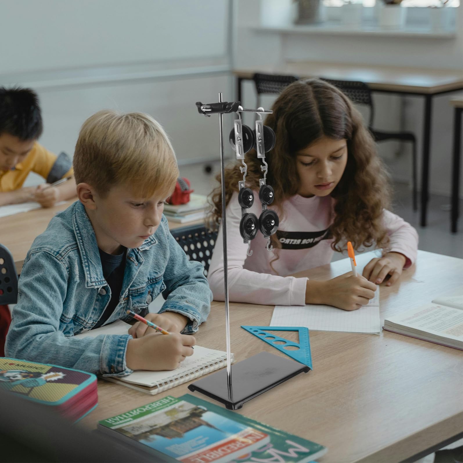 Balacoo Kit Carrucole per Esperimenti Scientifici Supporto in Plastico e Ganci in Ferro, Strumento Didattico Multifunzionale per Laboratori di Fisica e Scuole Medie