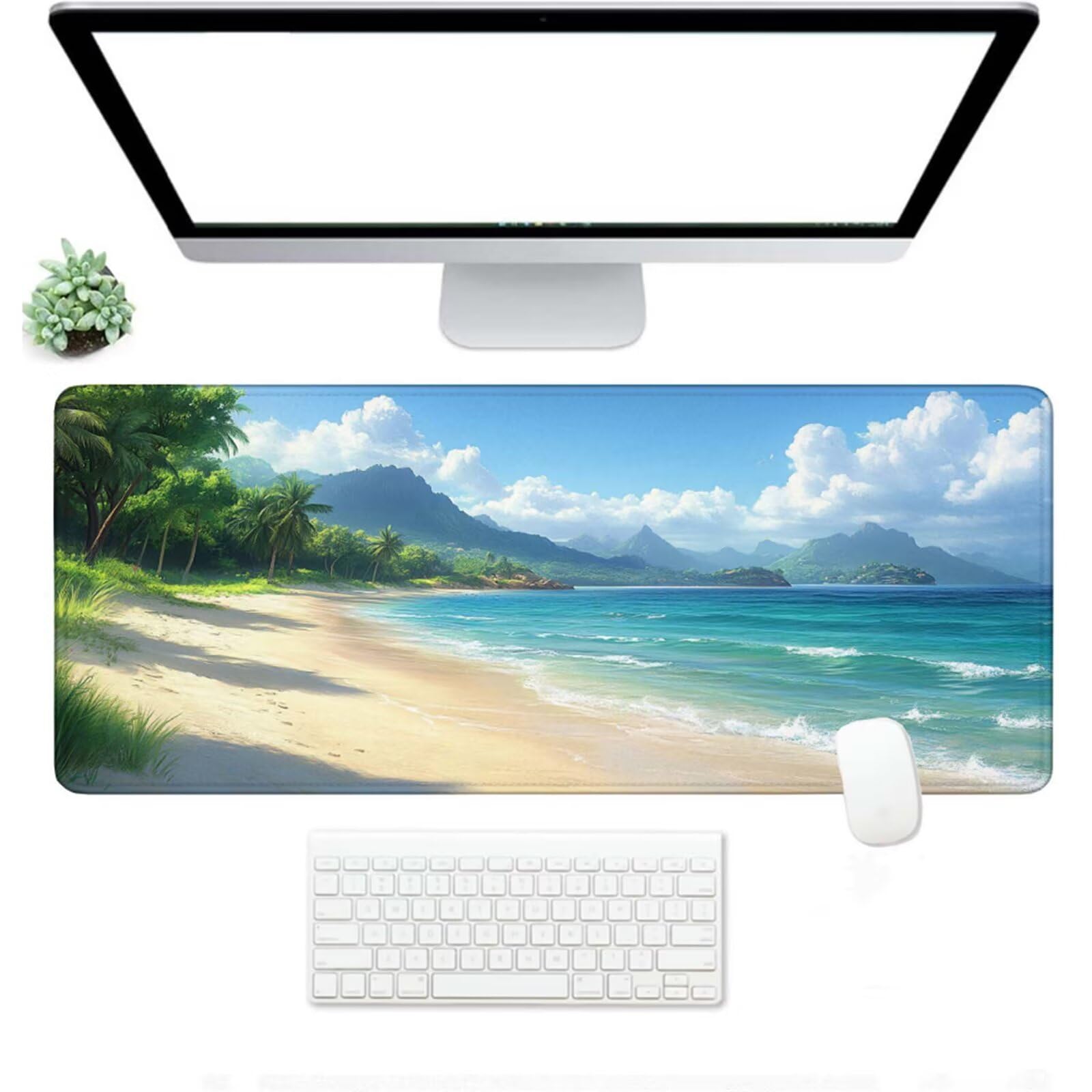 Podkładka pod mysz XXL 1500 x 800 x 3 mm, niebieska duża podkładka pod mysz z wodoodporną i gumową antypoślizgową plażą pod ręką biurko zszyte krawędzie, poprawia precyzję i szybkość dla gracza W-756