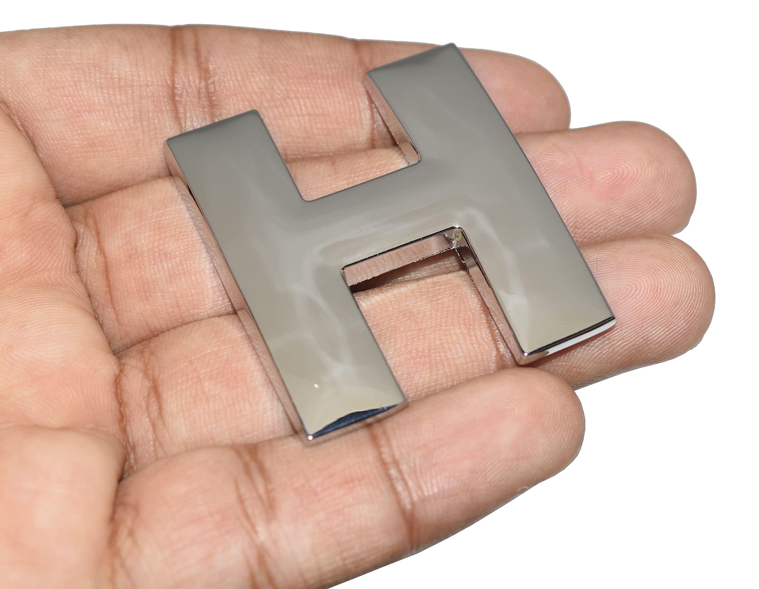 Incognito Metal Alphabet Stickers for Cars, Bikes and Other Decor (H - Silver)-image-35