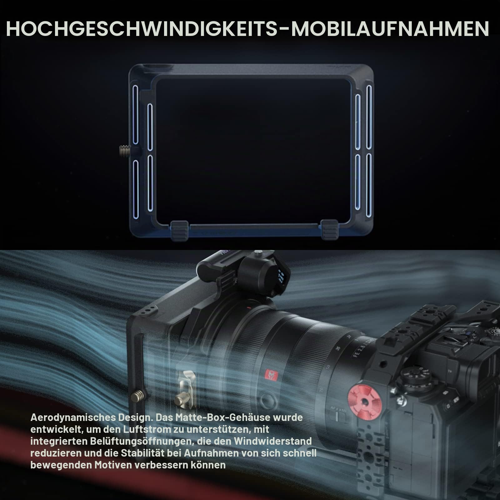 Tilta Mattbox Mirage Matte Box für DSLR und Spiegellose Kameras, mit 95mm Filterrahmen 4 Objektivadapterring (67mm/72mm/77mm/82mm) MB-T16 | Für DSLR Systemkameras, Inkl. 67/72/77/82mm Objektivadapterring, Zirkular Filterhalter