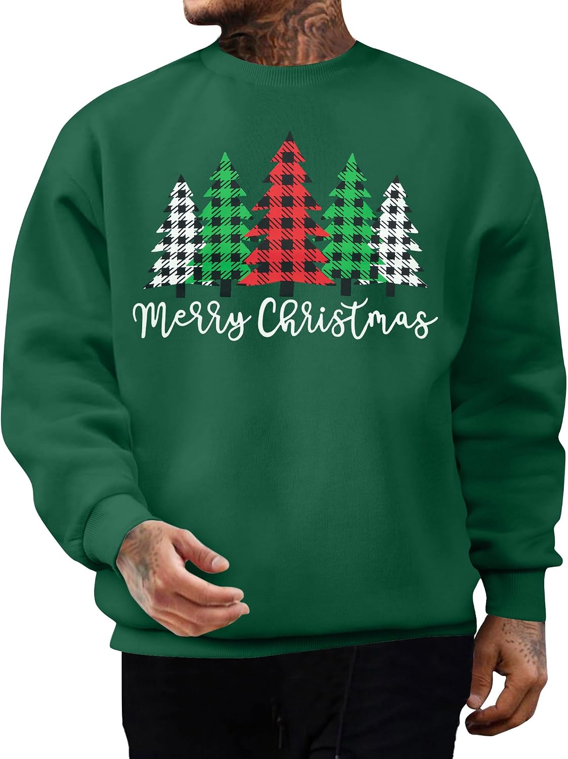 Christmas Sweatshirts for Men Jolly Crewneck Sweater Xmas Long Sleeve Pullover Top Mens