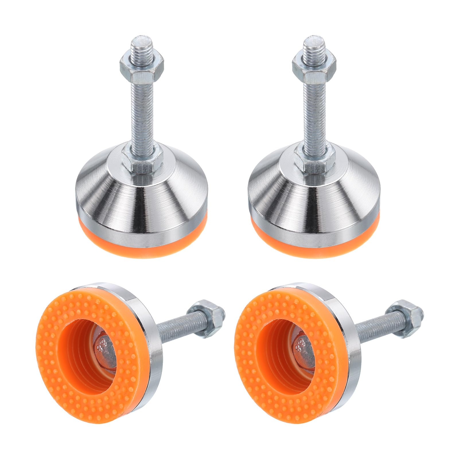 QUARKZMAN 4 Pacco Piedini Base da 50mm/2" Dia M8 x 50mm Filettatura | Livellanti Regolabili Pesanti, Antiscivolo Ammortizzante, per Banco da Lavoro Macchina Armadio