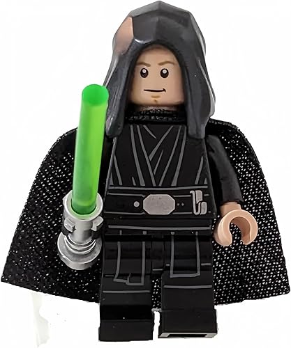 Luke Skywalker Jedi Master (Mano Negra), capucha, capa y sable de luz - Lego Star Wars Minifigura