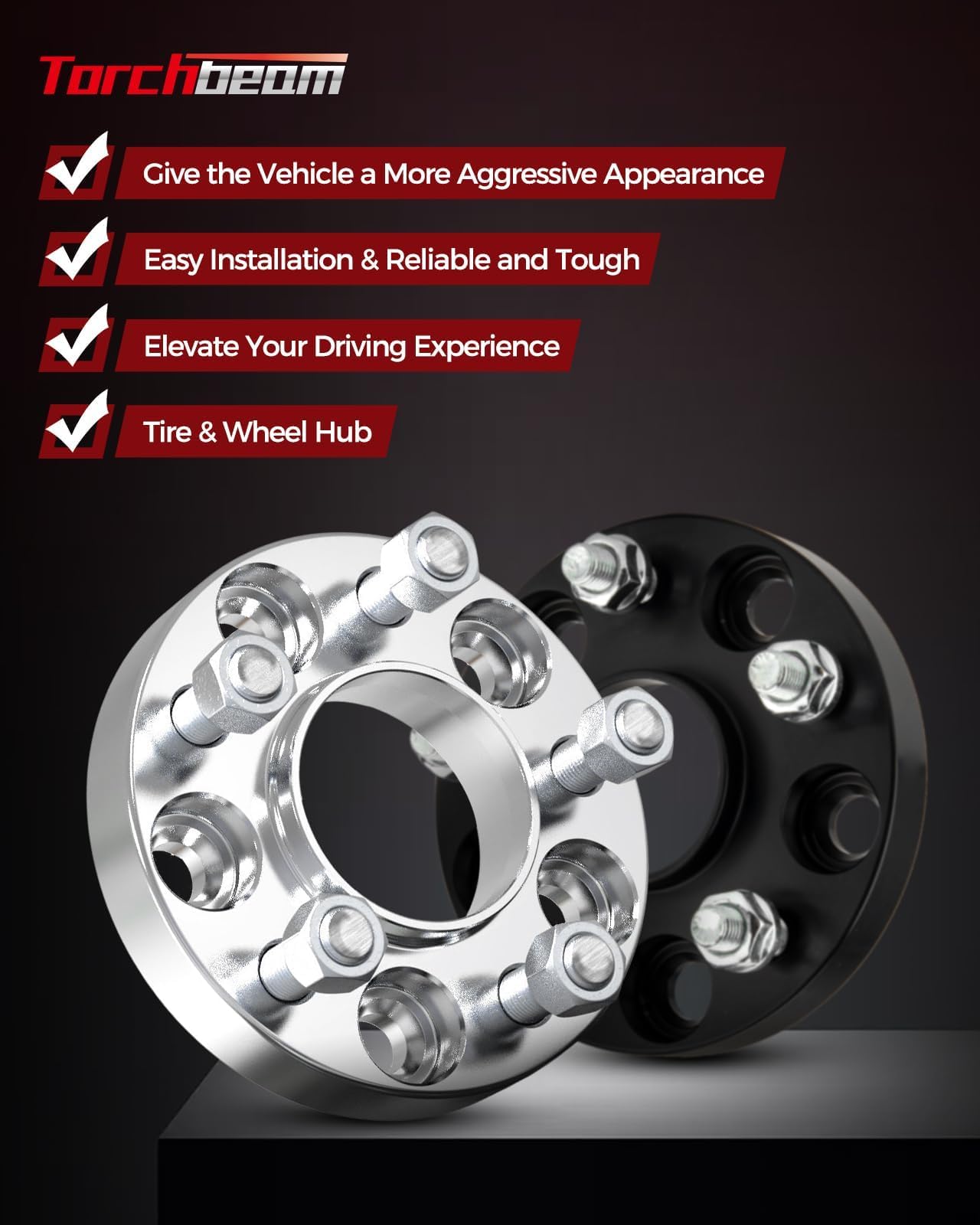 Torchbeam 6x5.5 Lug-Centric Wheel Spacers 0.5 inch for Toyota Tacoma