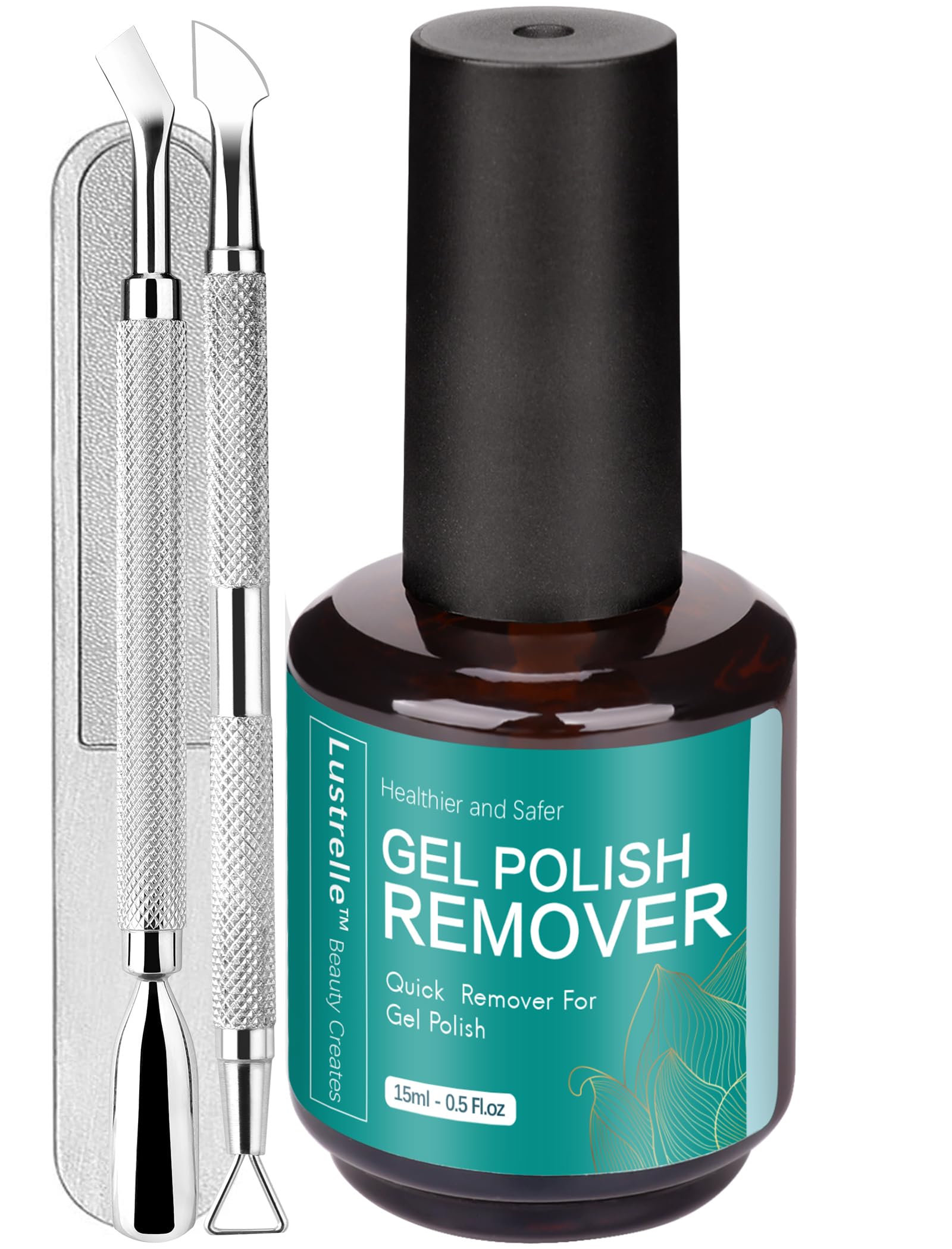 Gel Polish Remover - Gel Nail Polish Remover 2-5 Minute with Cuticle Pusher and Scraper File Tools, Easy and Quick Remove Gel Polish No More Foil Soaking or Wrapping