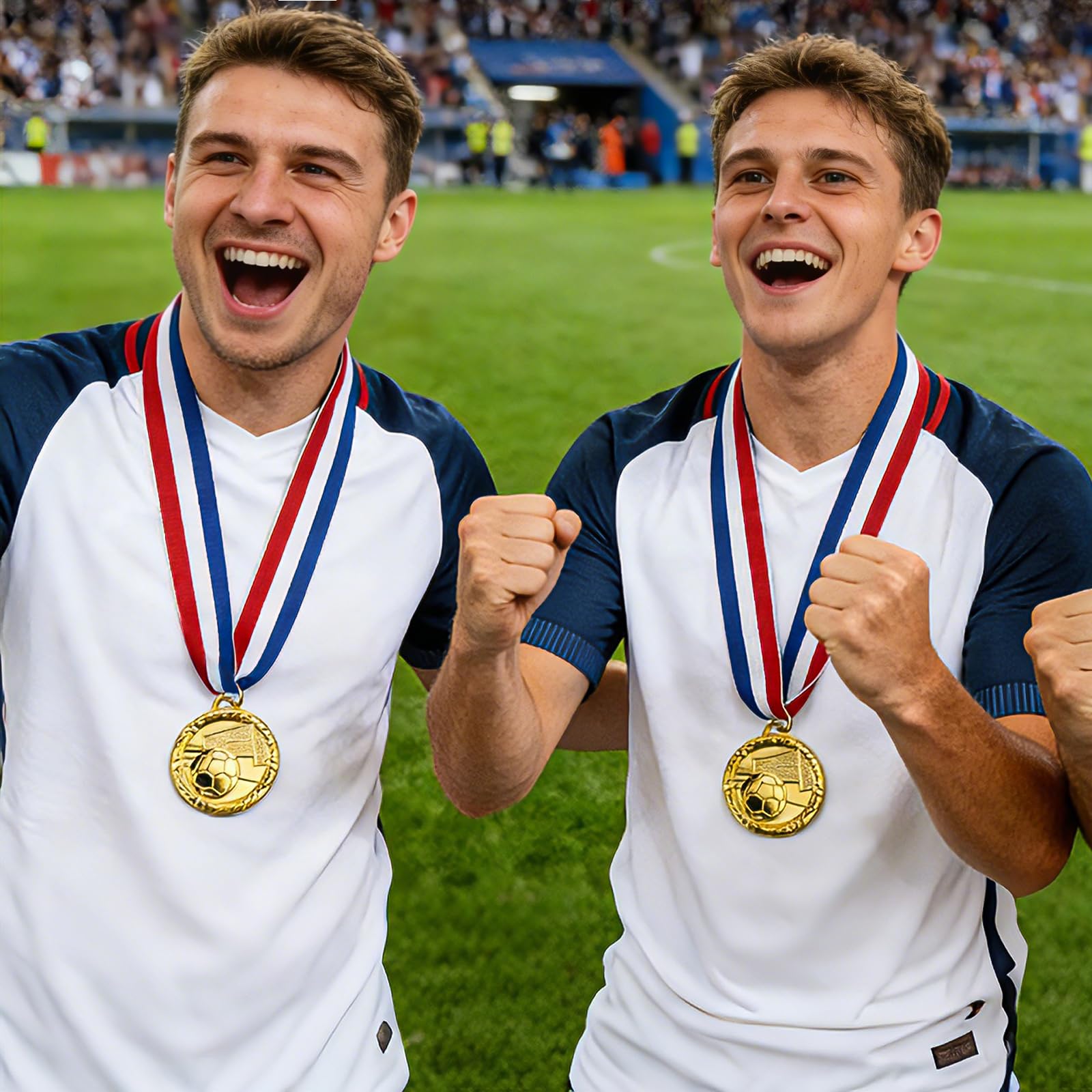Medaglie d'oro per premi, primo vincitore medaglie per sport, competizioni, feste, stile olimpico, 5 cm
