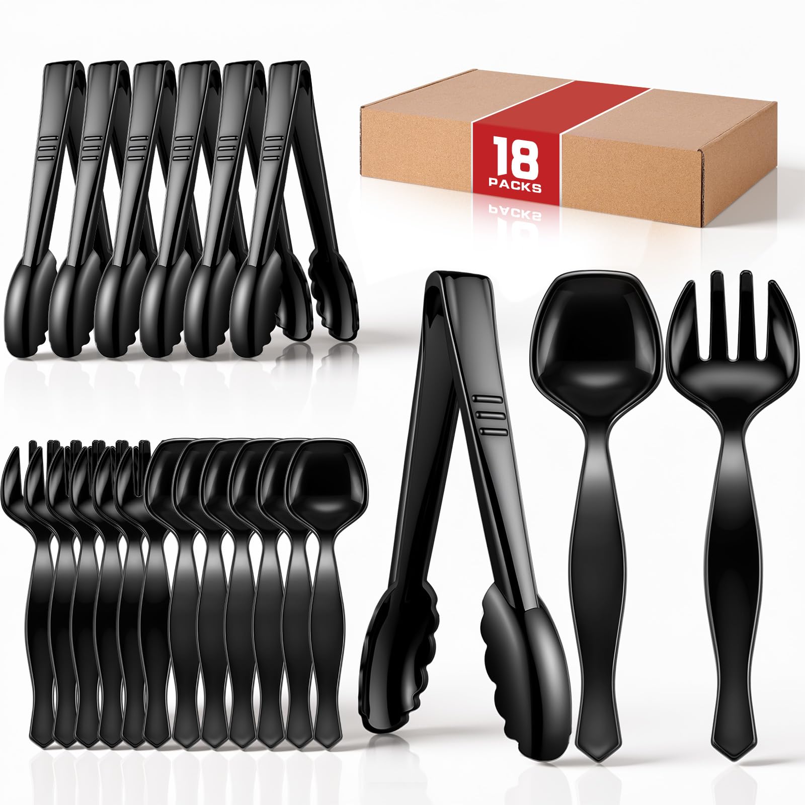 Plastic Serving Utensil Set - 18 Piece Buffet Set -19 Plastic Serving Utensil Set - 18 Piece Buffet Set -19