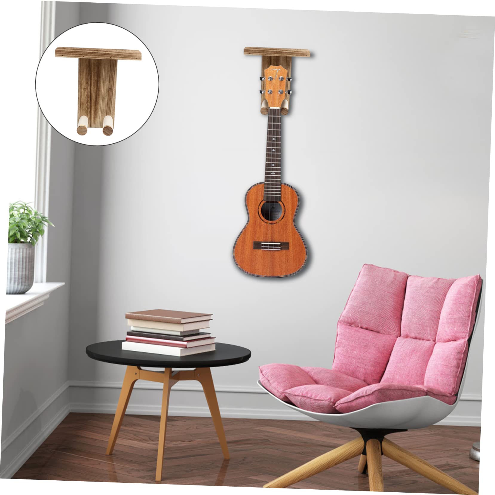Garneck Gancio per Chitarra in Legno da Muro, 2 Pezzi, Portachitarra | Banjo e Chitarra, Design a Parete, Facile da Rimuovere e Installare, Salvaspazio