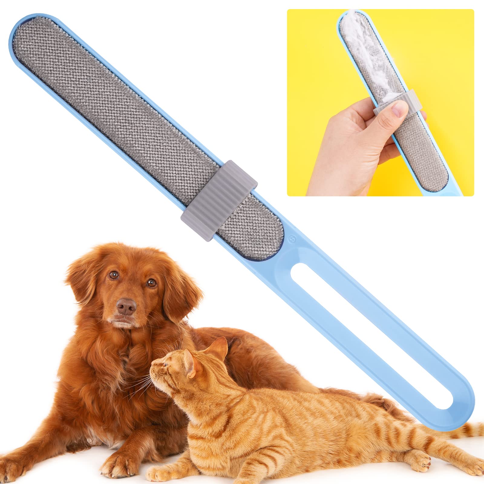 ZooZoo Double-Sided Mini Pet Hairbrush Lint Remover Easy Dog & Cat Fur & Lint Removal for Furniture, Couch, Carpet, Bed, Car Seat and Clothing (Blue) (B09FJN5LYT) Amazon Price History, Amazon Price Tracker
