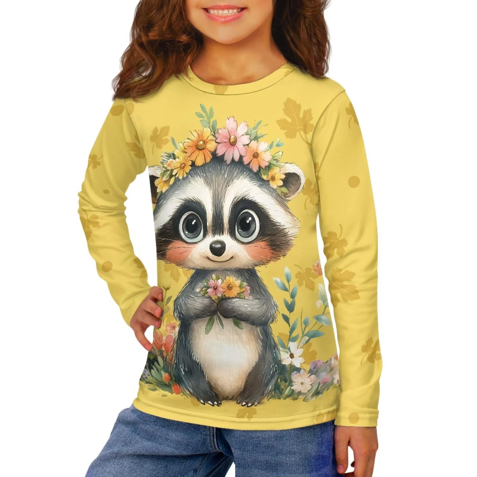 Long Sleeve Shirts for Girls Winter Tops 3-16t Cartoon T Shirts for Fall Clothes