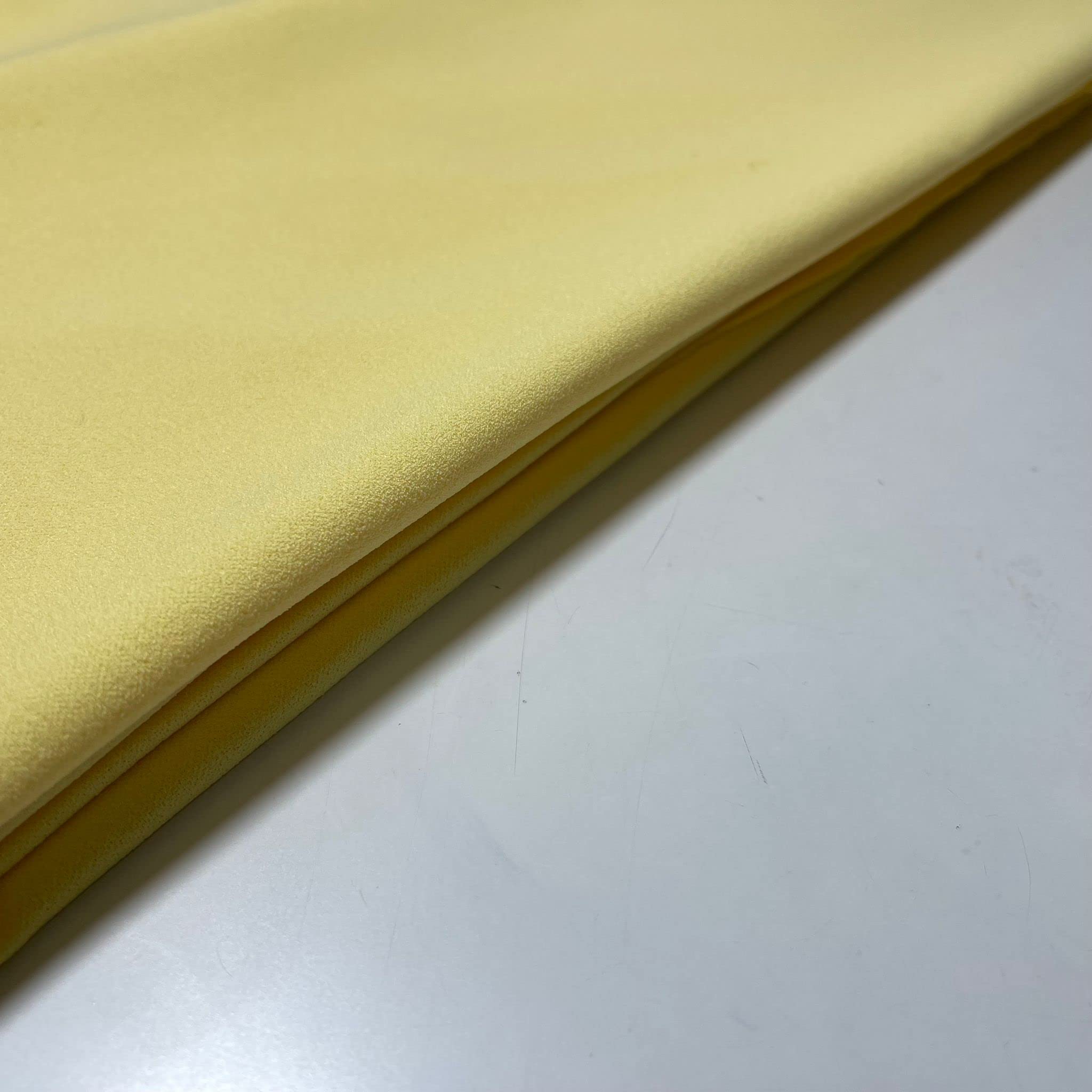 Scuba Crepe Breathable Superior Quality Stretch Wet Suit Dress Fabric 140cm Wide (2 Meter, Lemon) - Image 2