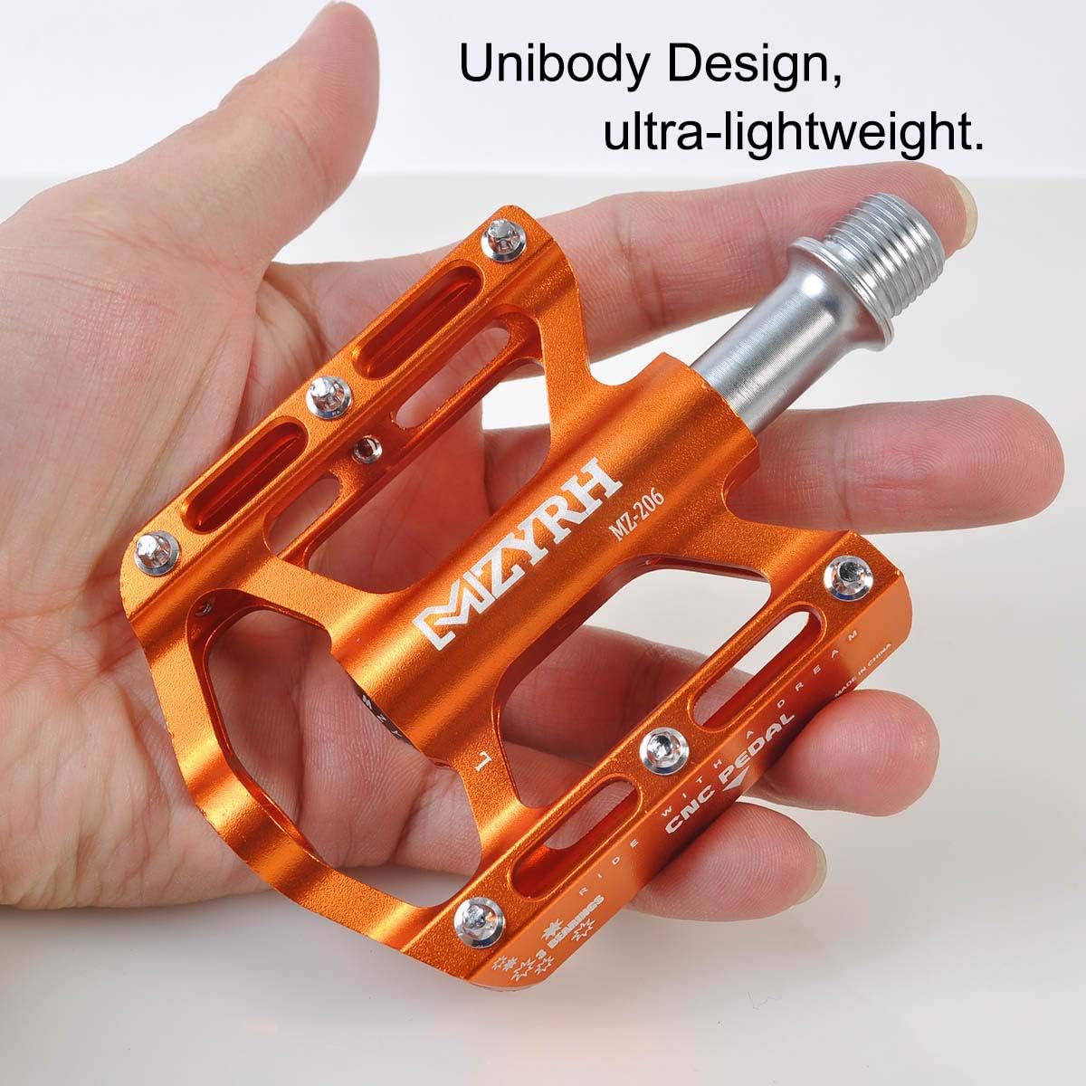ThinkTop Mountain Bike Platform Pedals for MTB BMX, Ultralight 9/16 Bicycle Pedal Flat Aluminum, 3 Bearing Sealed Ever Lubricate