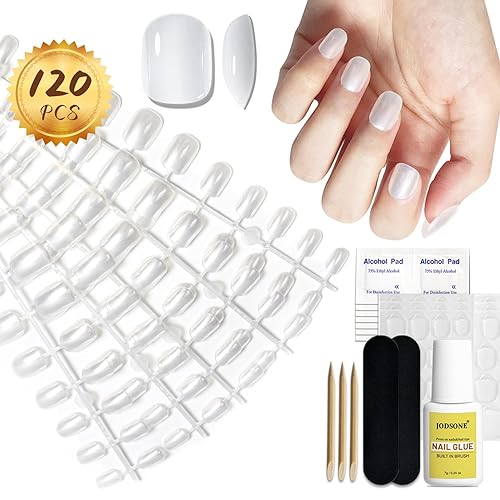 JODSONE 2023 Trend Fashion - Uñas cortas a presión con pegamento de uñas, uñas postizas 2 en 1 para extensiones de uñas postizas