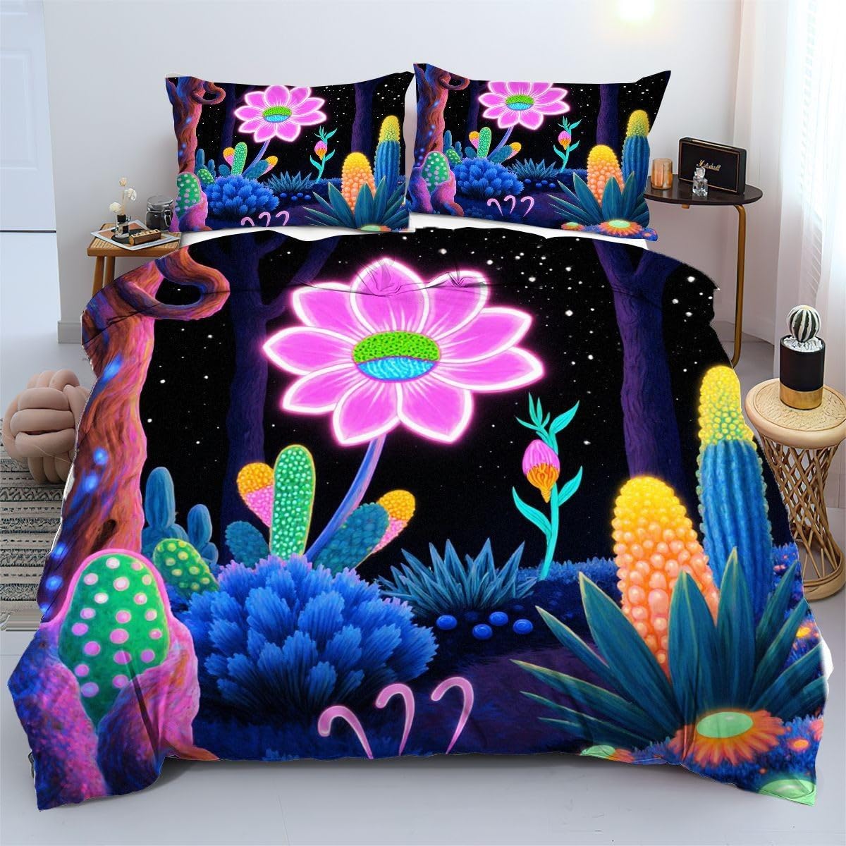 Housse de Couette 90x190 pour une Chambre Enfant Fleurie