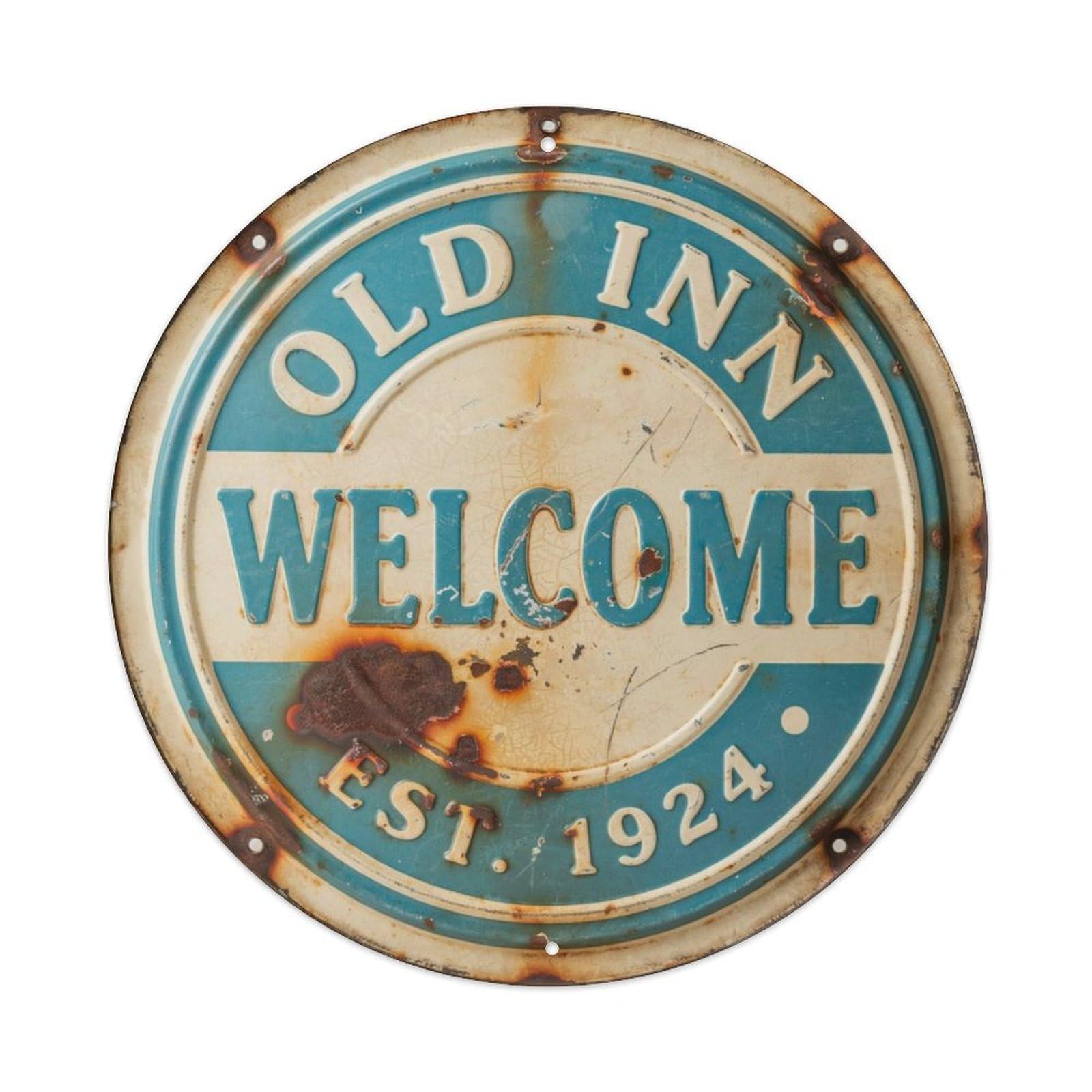 Hotel-Welcome-Tin-8in Metal Tin Sign Plaque