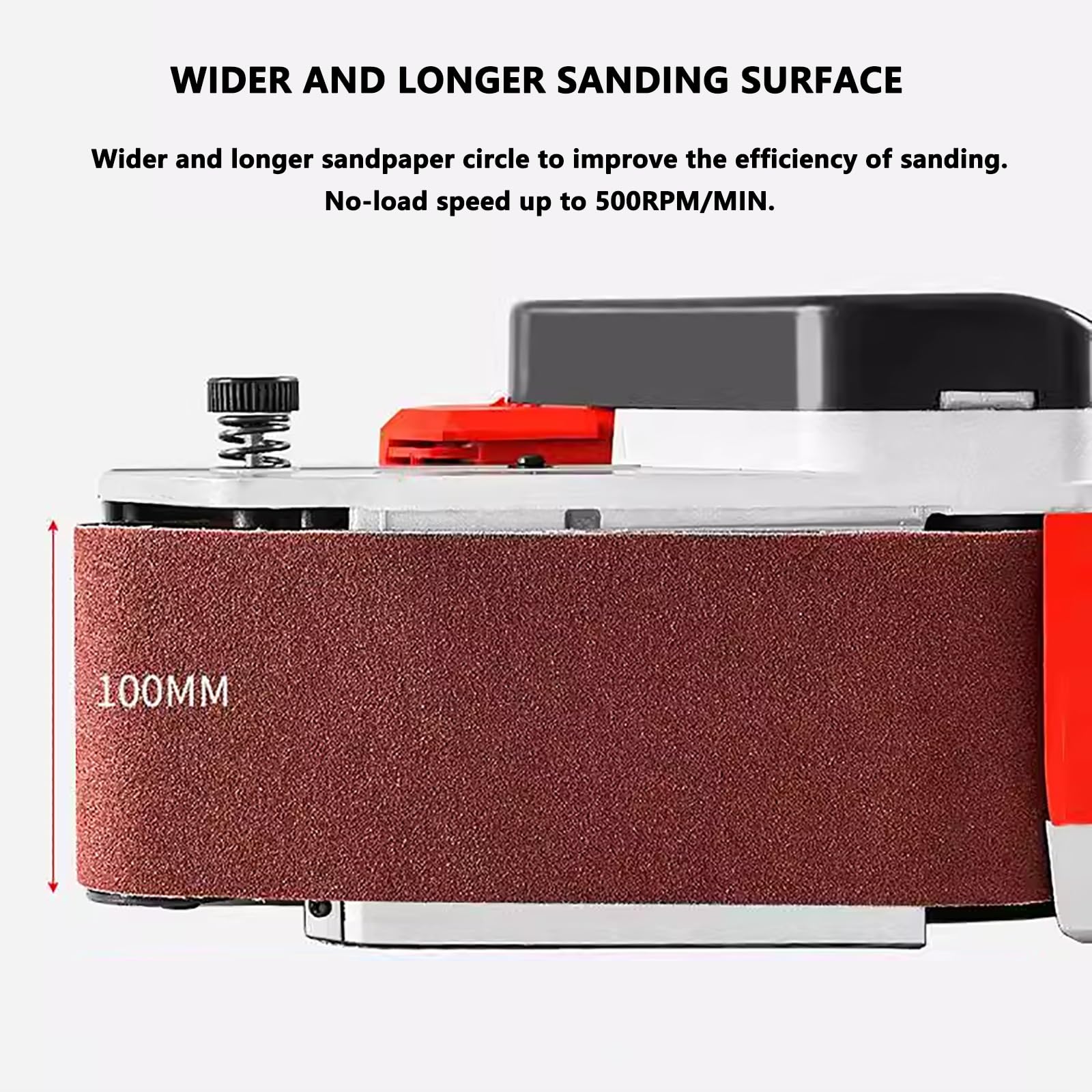 Lijadora de banda, Herramienta lijadora eléctrica 500 RPM con 50 bandas y bolsa de polvo,Lijadora eléctrica ideal for trabajar la madera,adecuada for trabajos lijado,pulido y eliminación de virutas